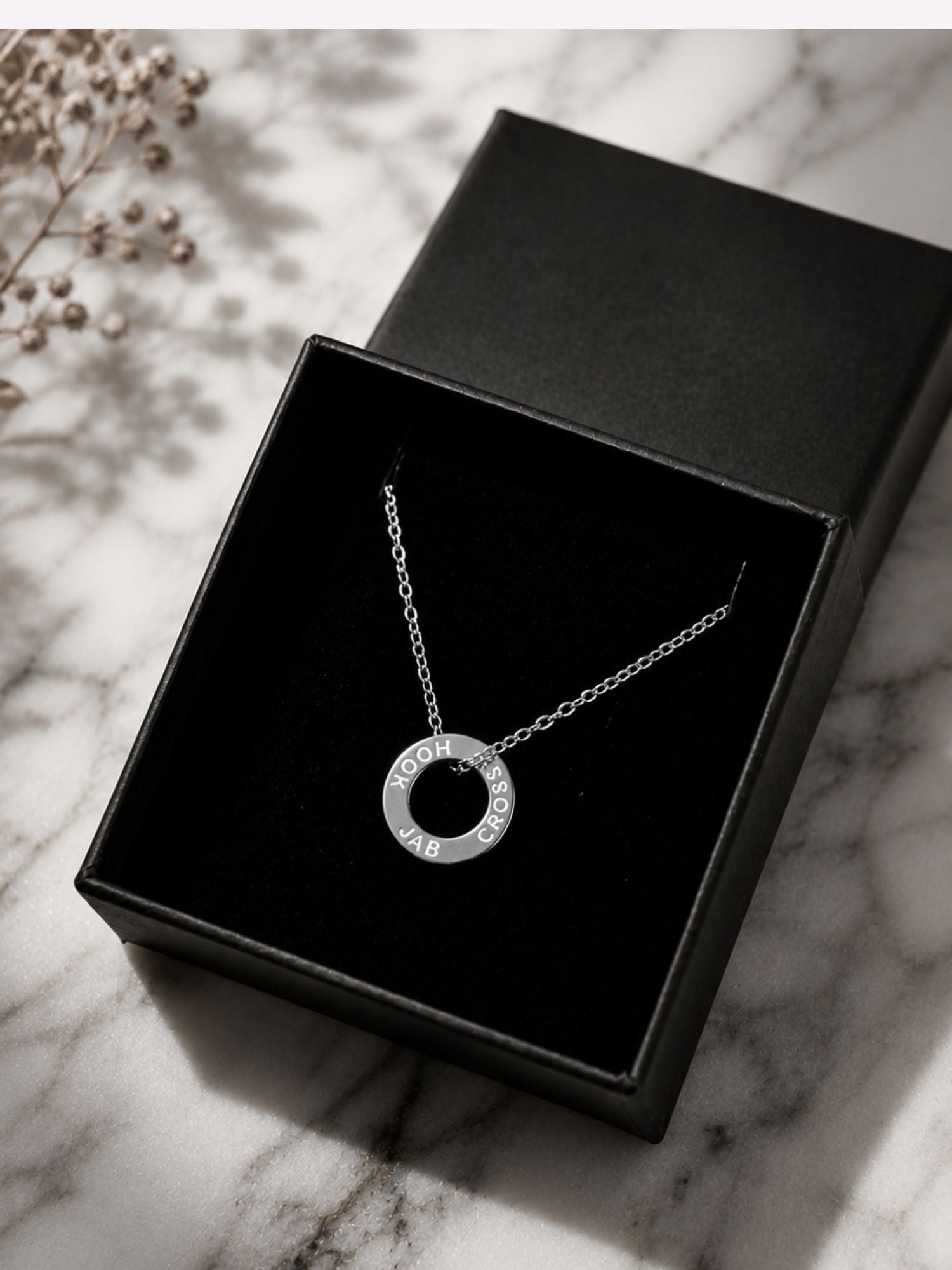 Hera 'Jab Cross Hook' Tarnish-Proof Silver Necklace