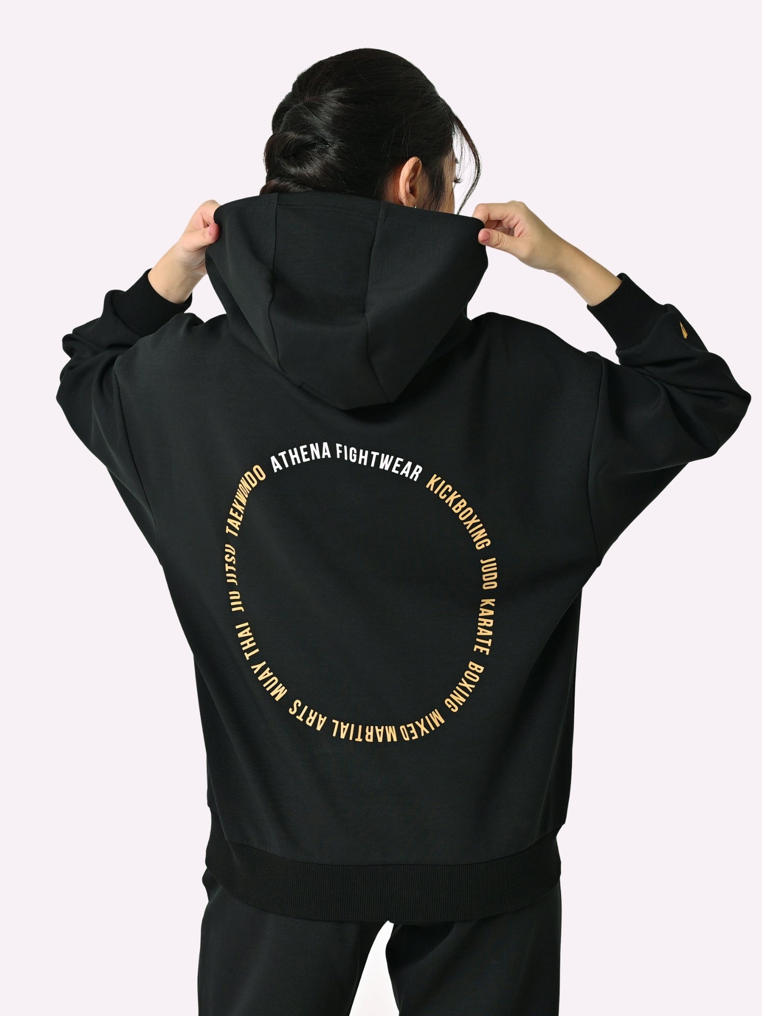 Athena Fightwear Women's Hoodie autumn winter combat sports martial arts muay thai boxing kickboxing jiujitsu bjj mma black