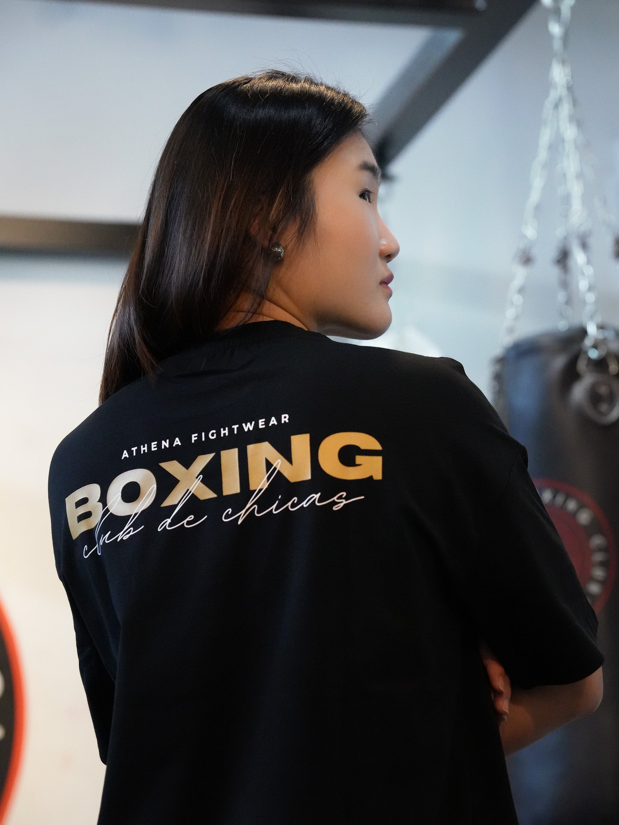 Athena Fightwear sonos boxeadoras club de chicas Boxing Tee for women oversized black