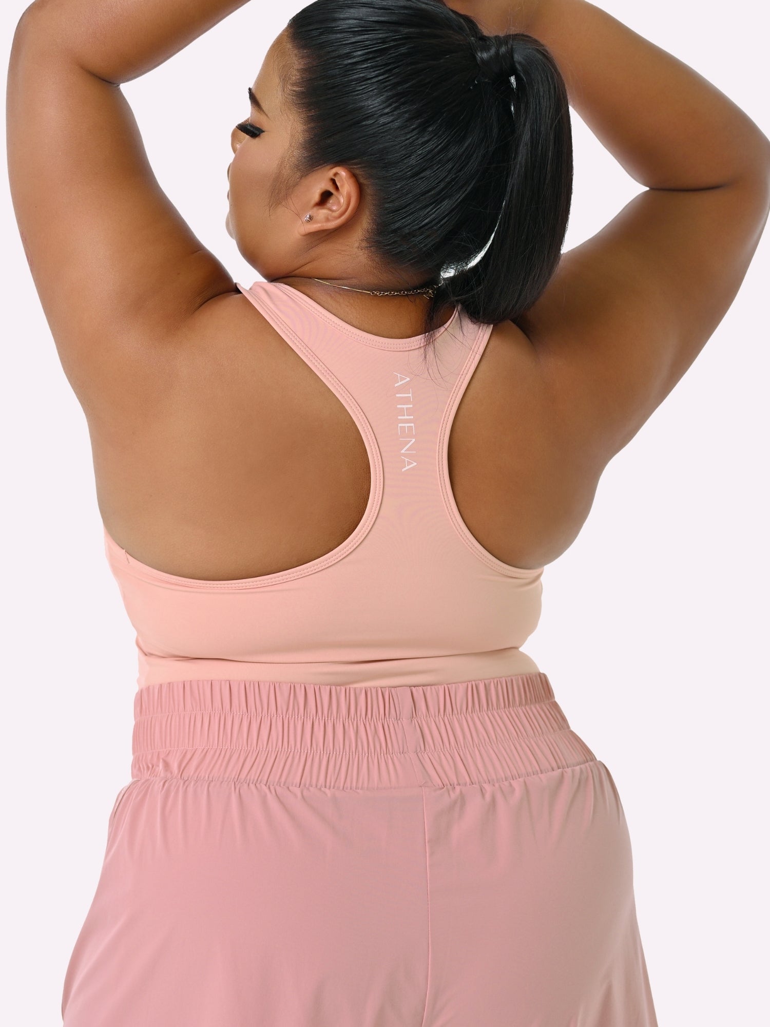 Athena Fightwear Diana Crop Top for women with built in shelf bra light pink