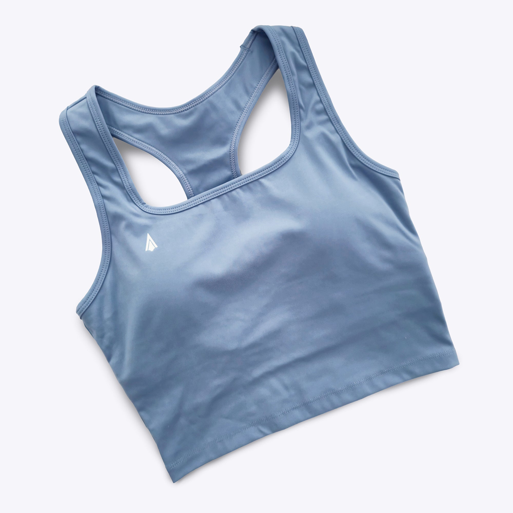 Diana Crop Top women's sports tank top with built in shelf bra for boxing muay thai taekwondo karate light blue