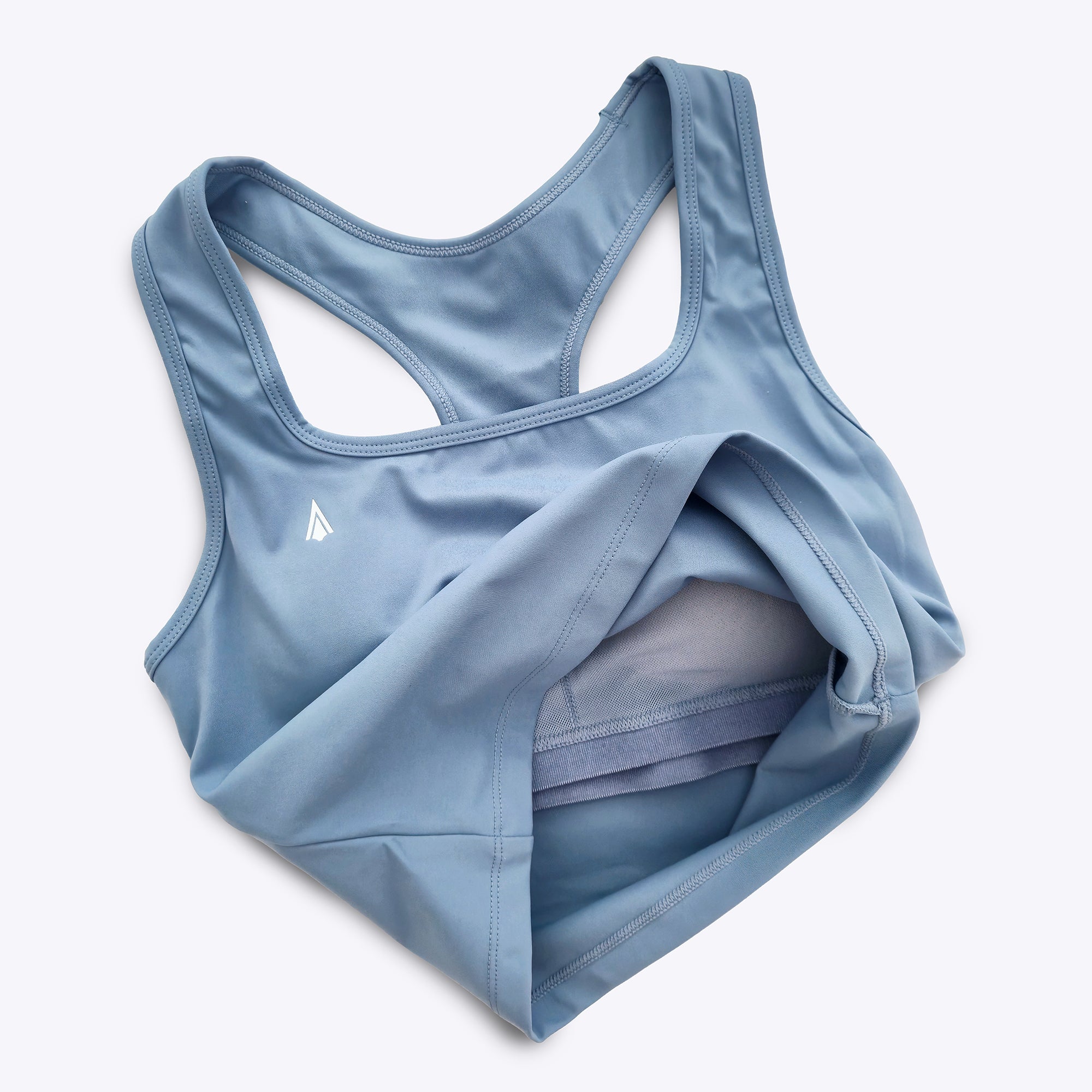 Diana Crop Top women's sports tank top with built in shelf bra for boxing muay thai taekwondo karate light blue