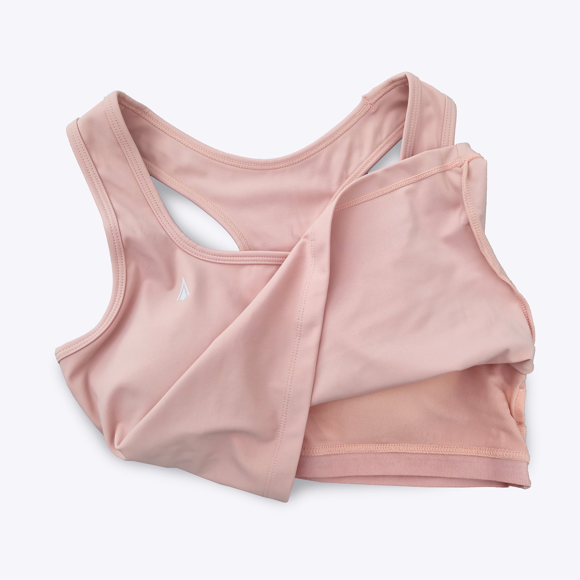 Athena Fightwear women's sports Diana crop top with built in shelf bra for boxing muay thai kickboxing taekwondo karate light pink