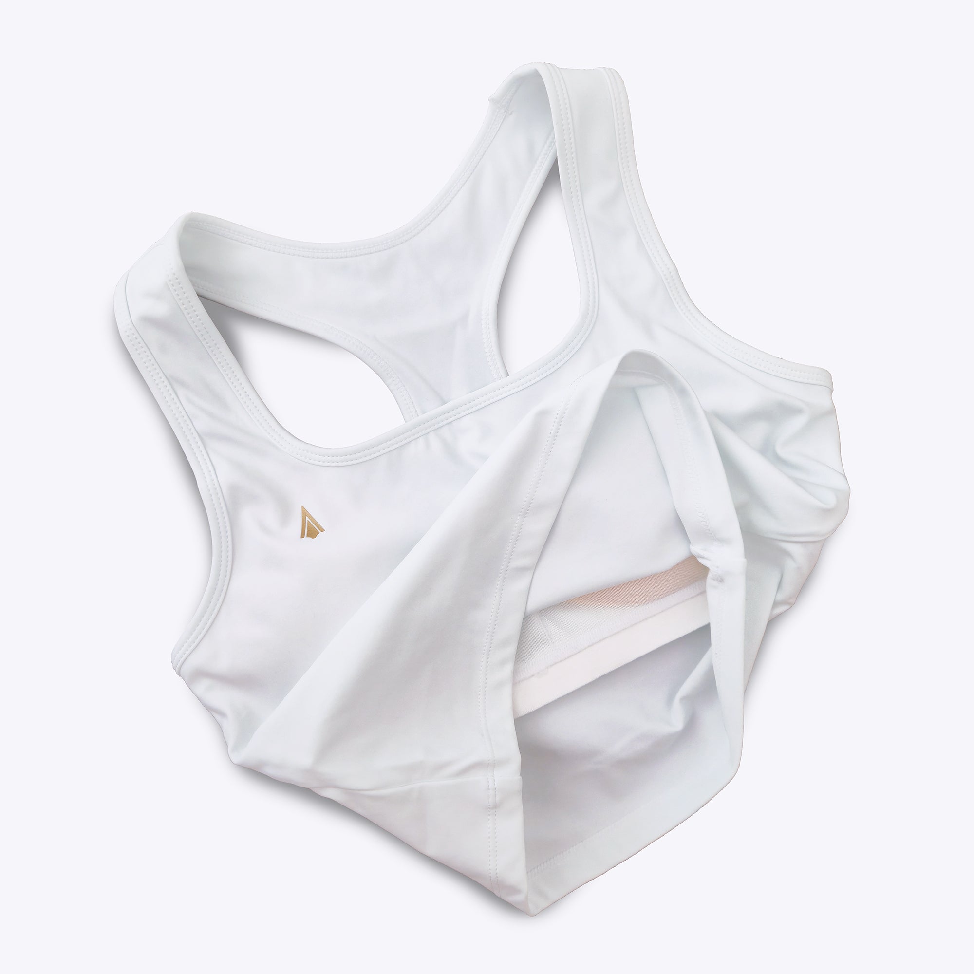 Diana Crop Top women's sports tank top with built in shelf bra for boxing muay thai taekwondo karate white