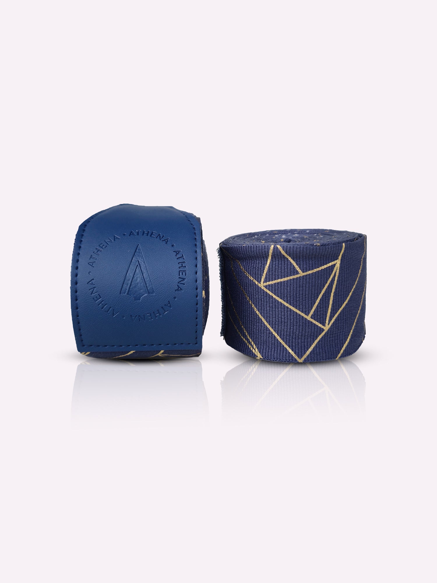Athena Fightwear Women's Eris Handwraps Stone Blue and Metallic Gold for boxing muay thai kickboxing MMA 4.5m 3m