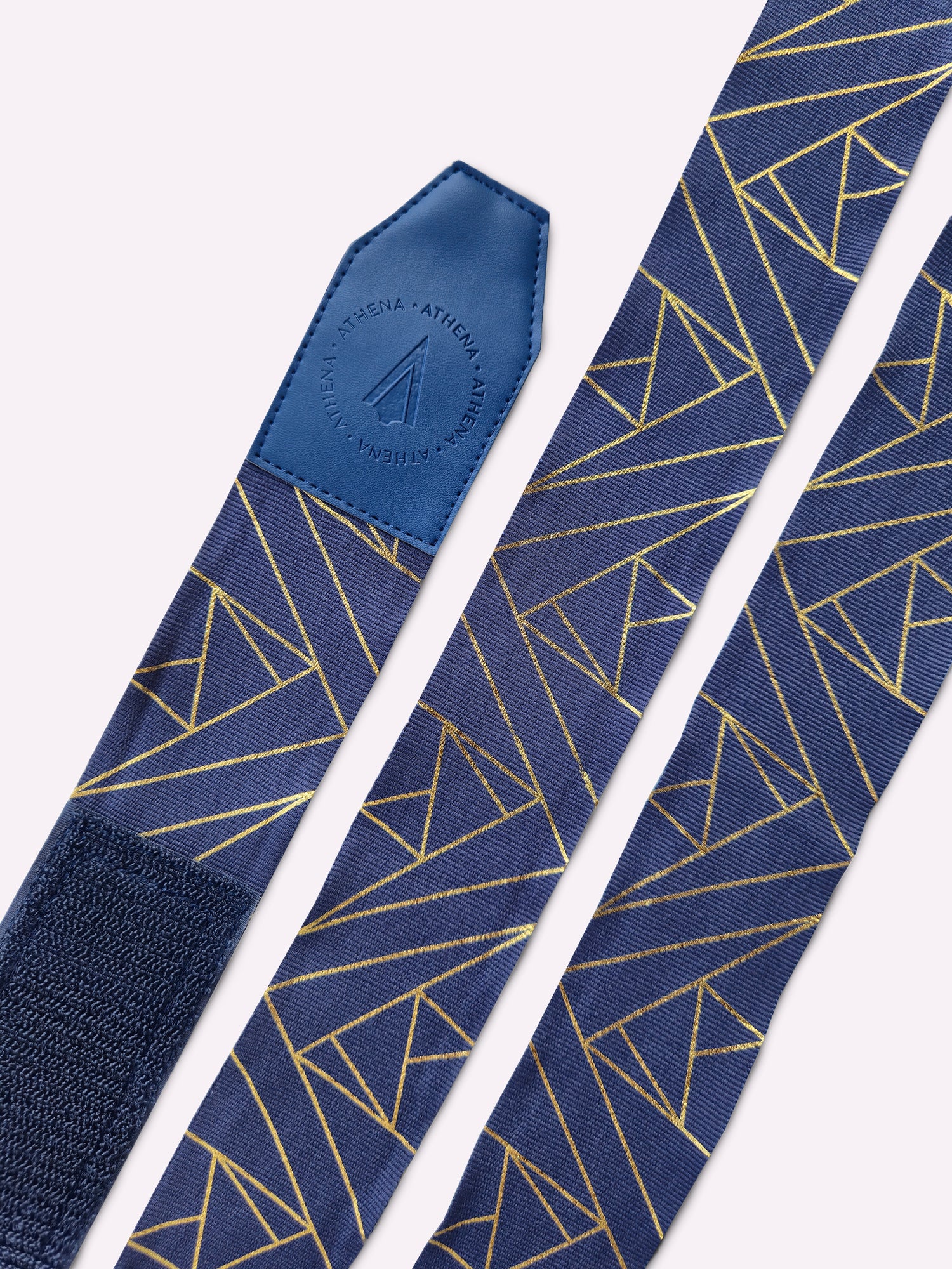 Athena Fightwear Women's Eris Handwraps Stone Blue and Metallic Gold for boxing muay thai kickboxing MMA 4.5m 3m