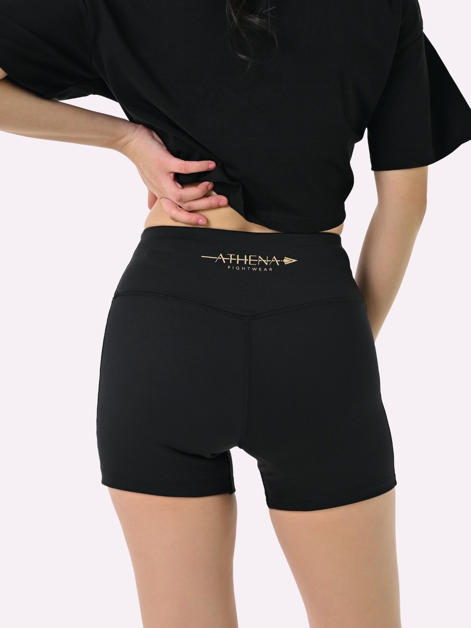 Athena Fightwear women's Nerio Tights Shorts for BJJ Nogi with double layer butt panels and crotch lining for moisture and pantyline protection