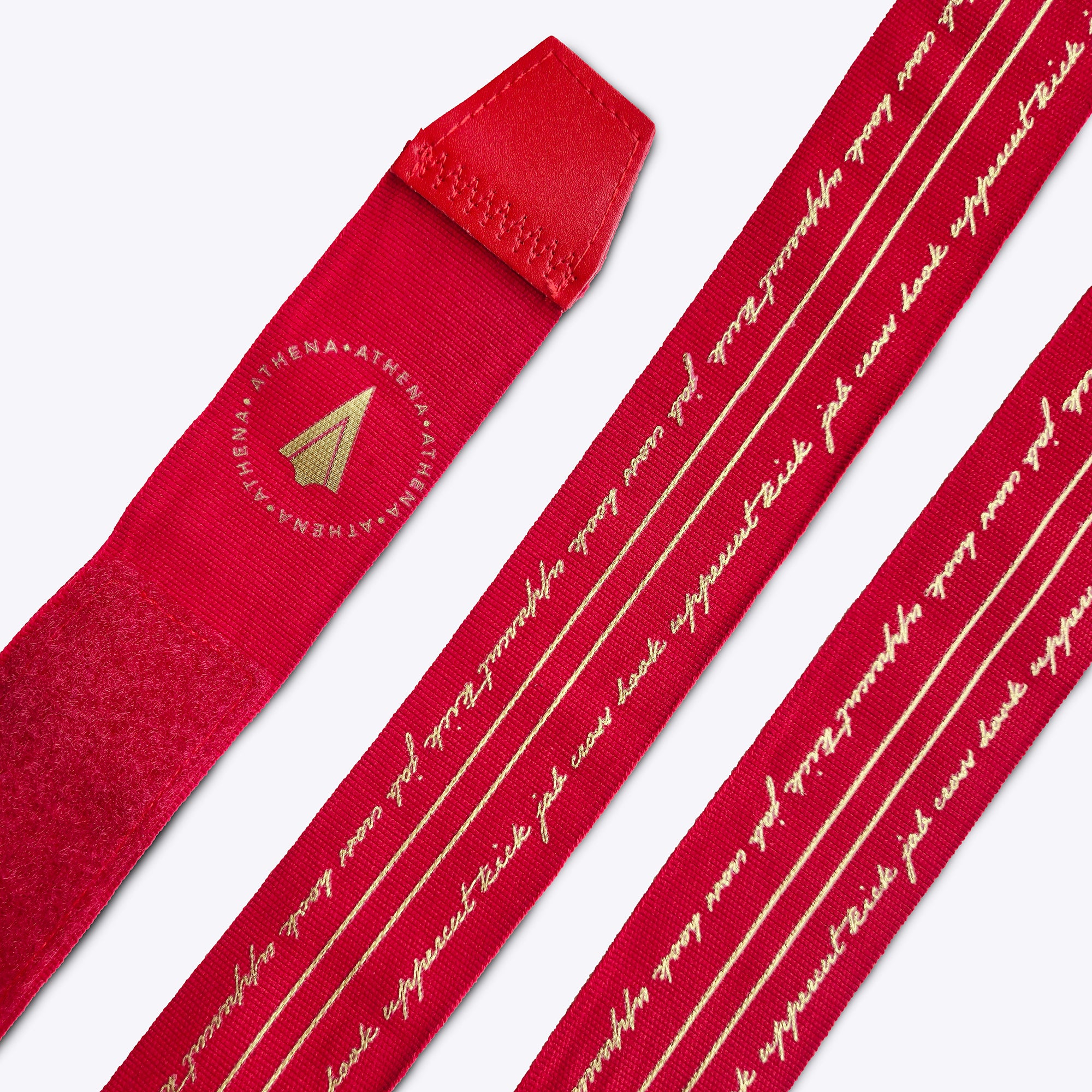 Athena Fightwear Nerio pretty chic red gold handwraps for women's boxing muay thai kickboxing mma