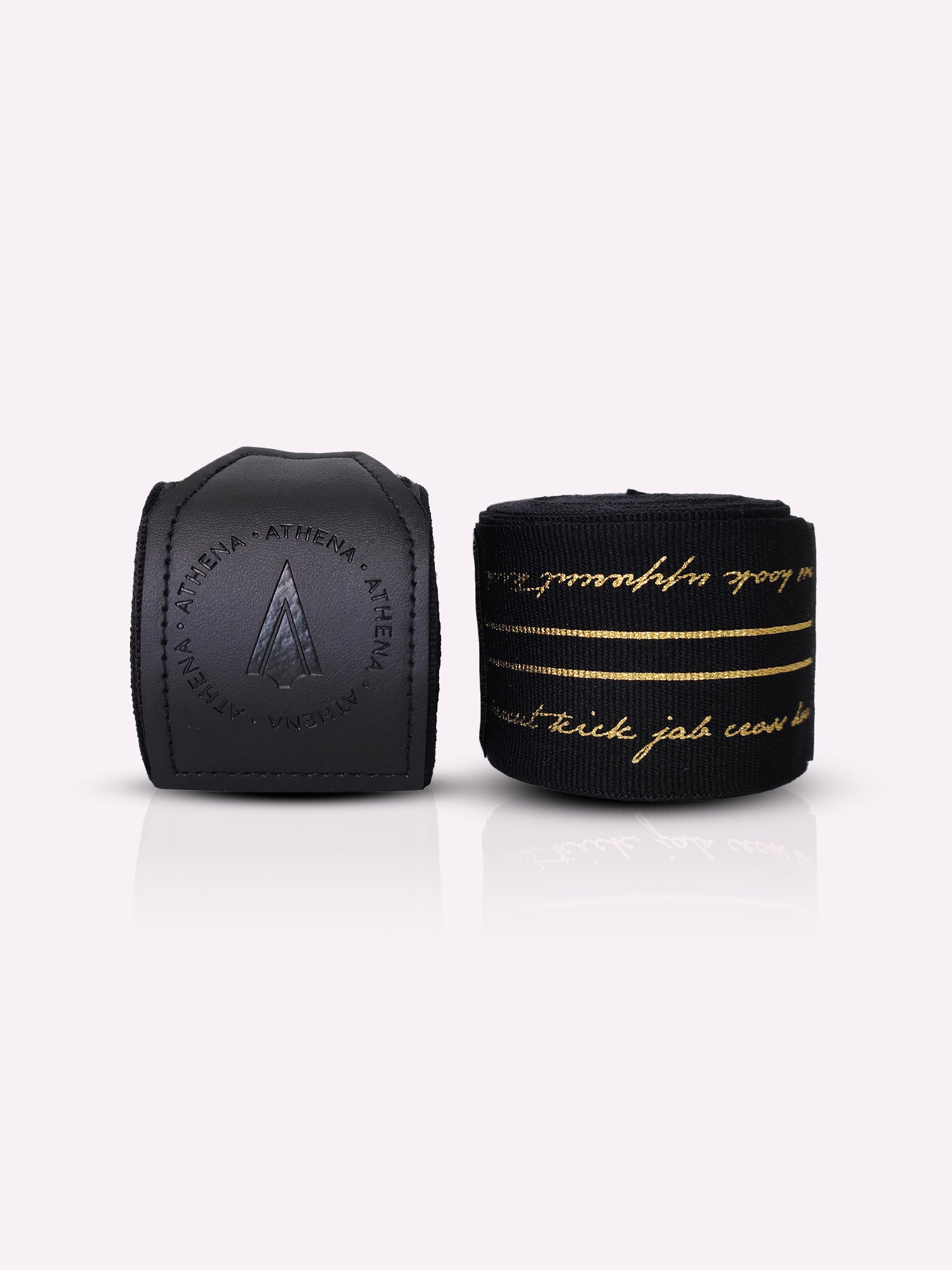 Athena Fightwear women's Eris Handwraps in Black and Metallic Gold for boxing muay thai kickboxing MMA 4.5m