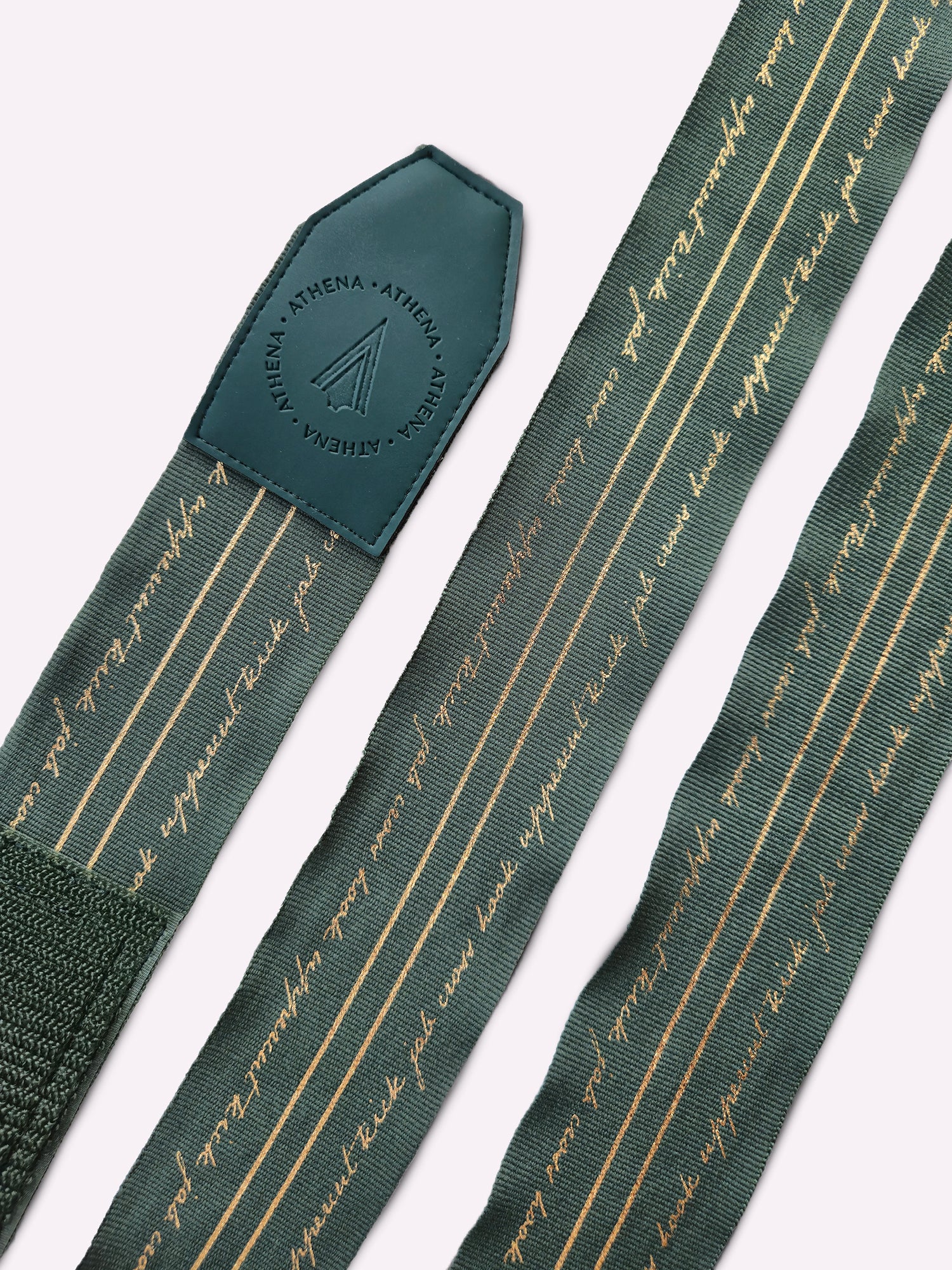 Athena Fightwear women's Nerio Handwraps in Hunter Green and Metallic Gold for boxing muay thai kickboxing MMA 4.5m