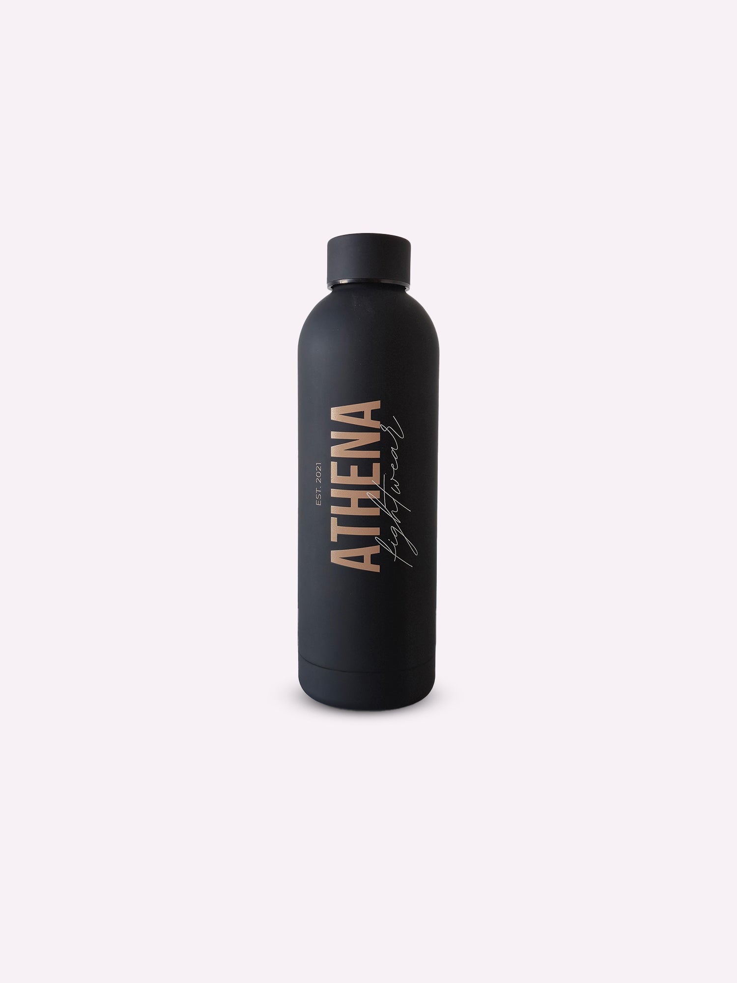 Athena Fightwear stainless steel black matte water bottle 500ml