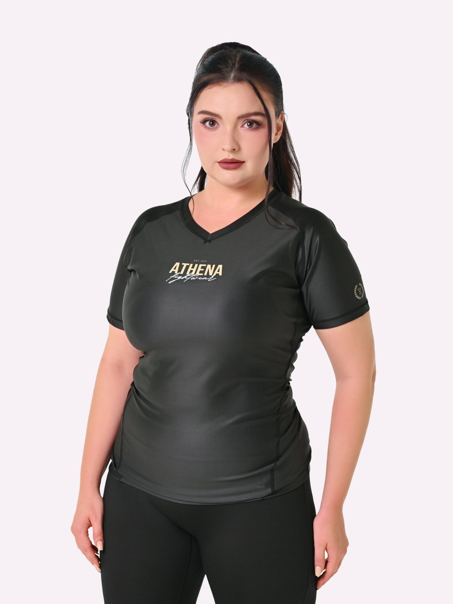 Athena Fightwear Women's Short Sleeve BJJ Nogi Rashguard black