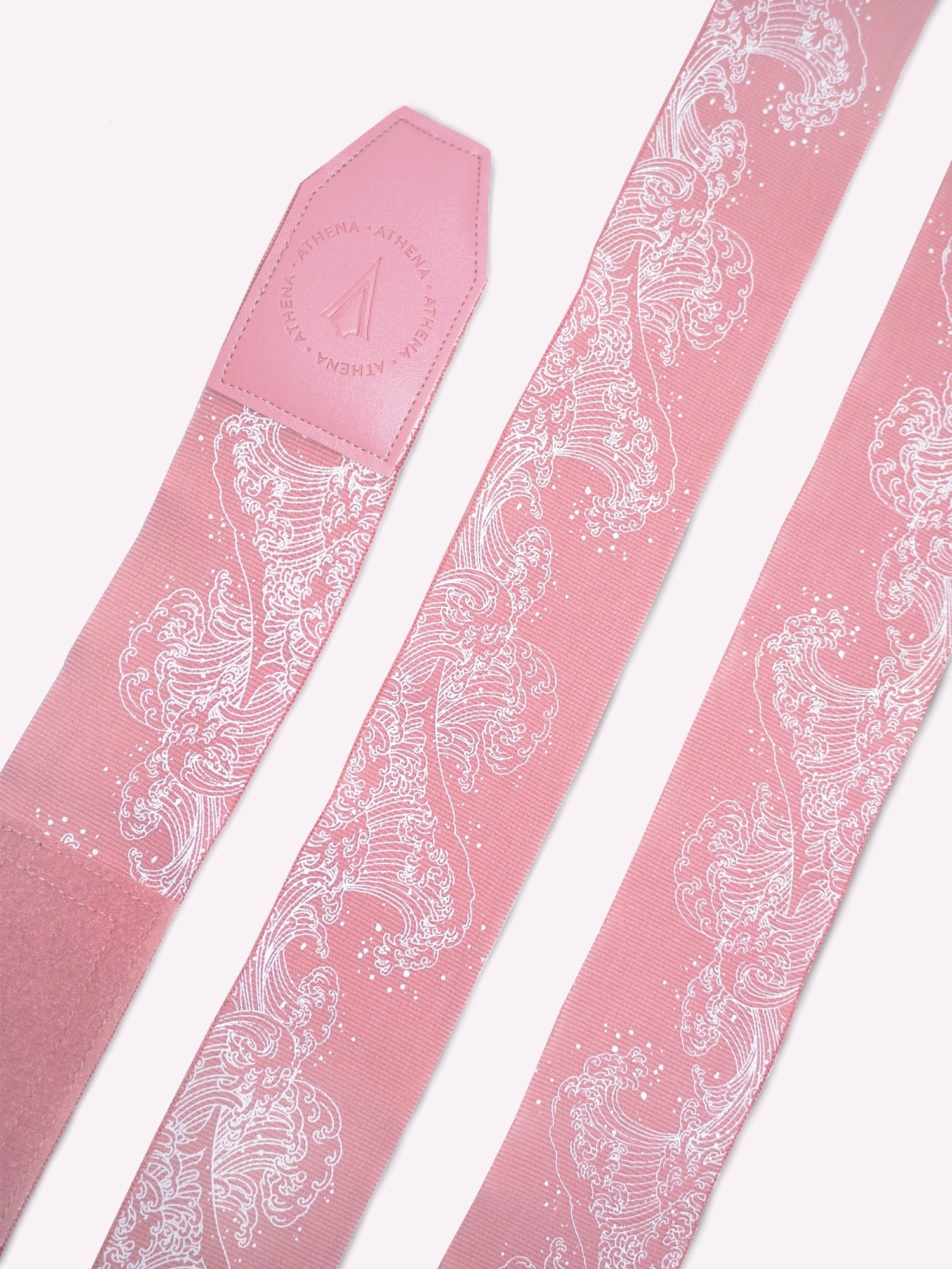 Athena Fightwear women's boxing handwraps Ryoko Pink White japanese ocean wave pattern 4.5m length semi-stretch cotton