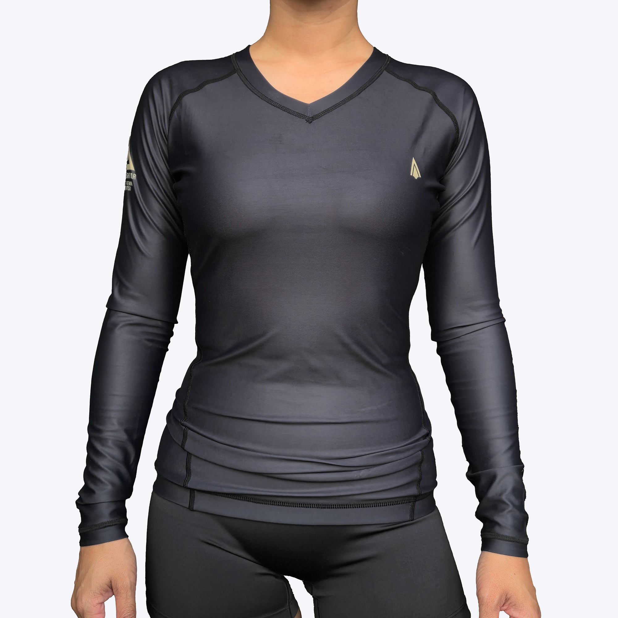 Athena Fightwear women's nogi bjj rashguard black gold Lua v2