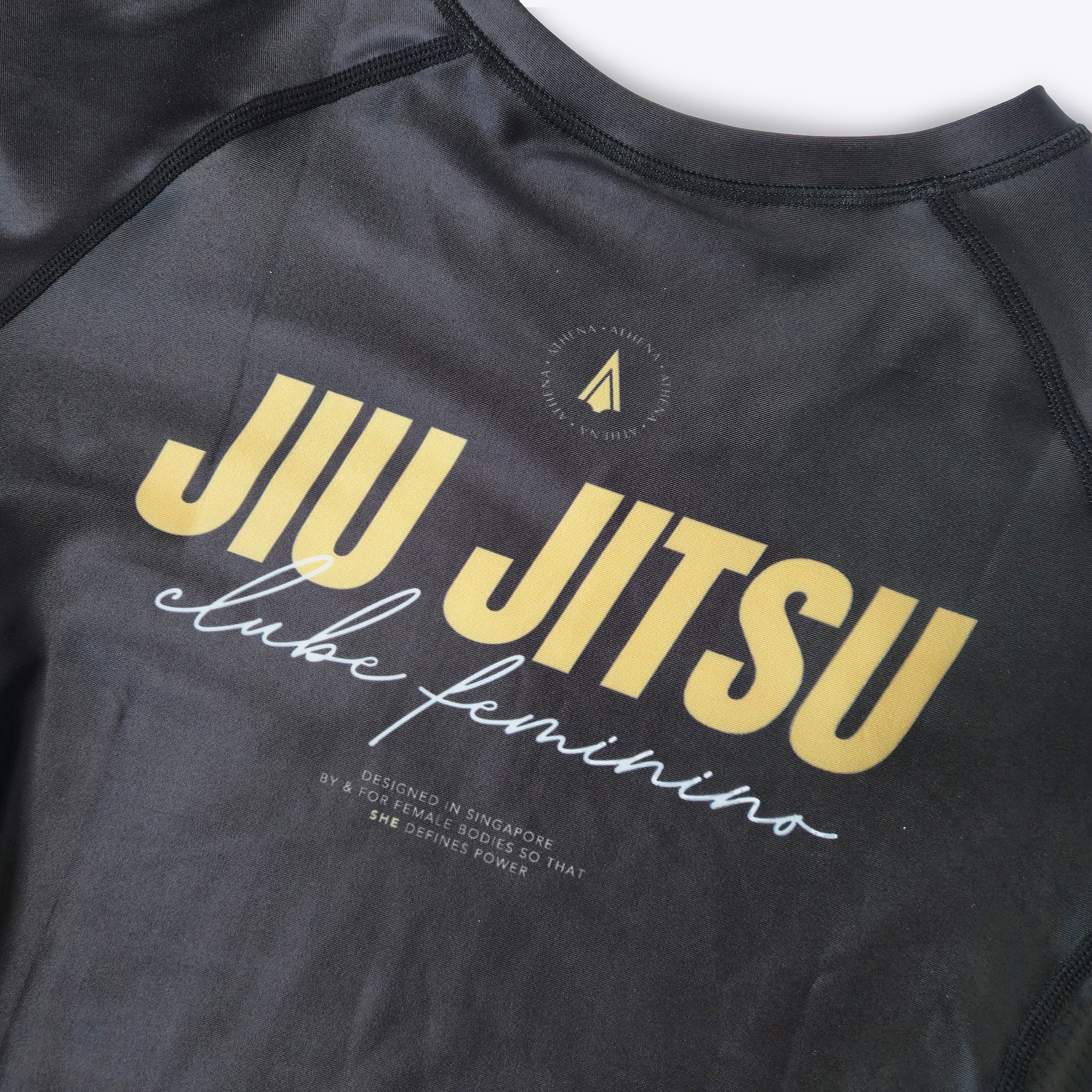 Athena Short Sleeve Nogi Rashguard (Black/Dijon)