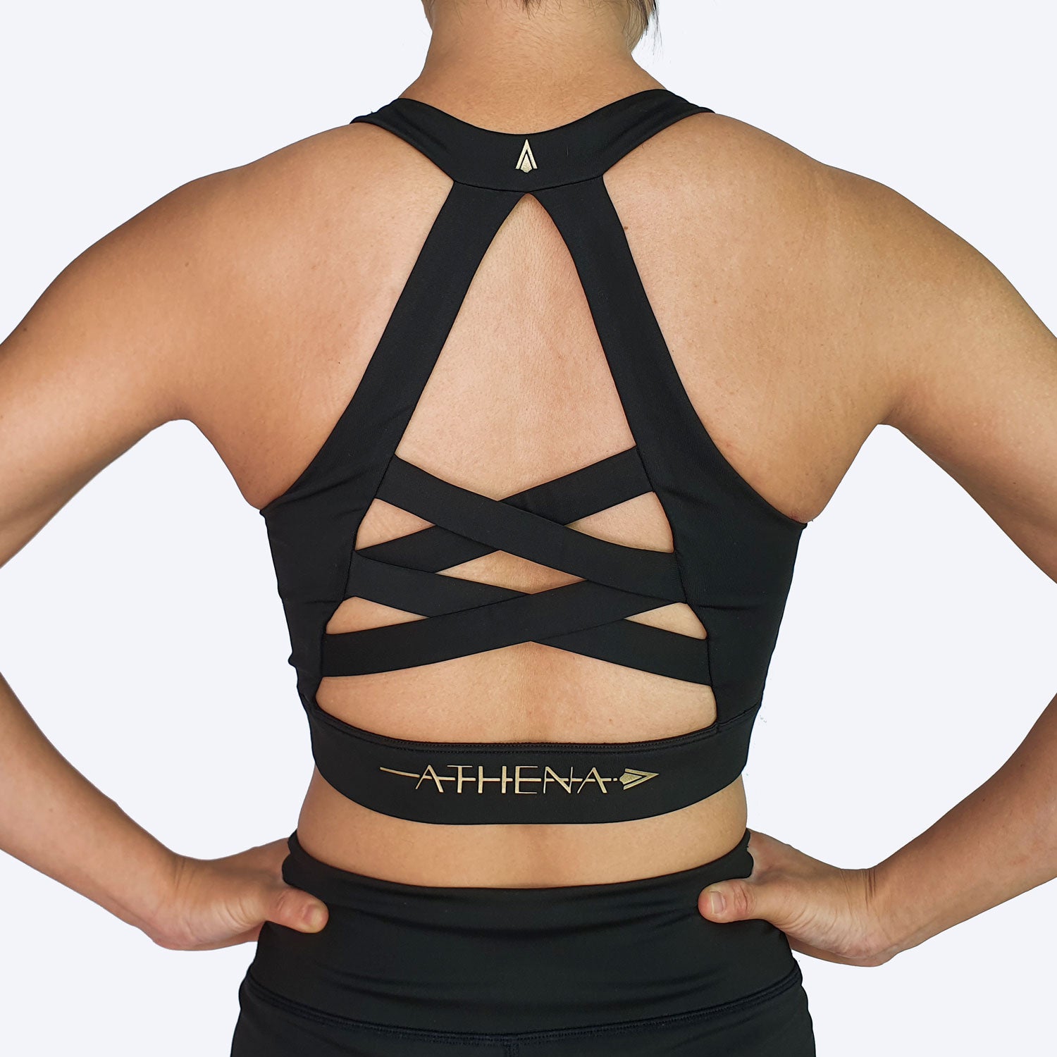 Athena 'Crop Style' Sports Bra (Black) - sports bra for kickboxing