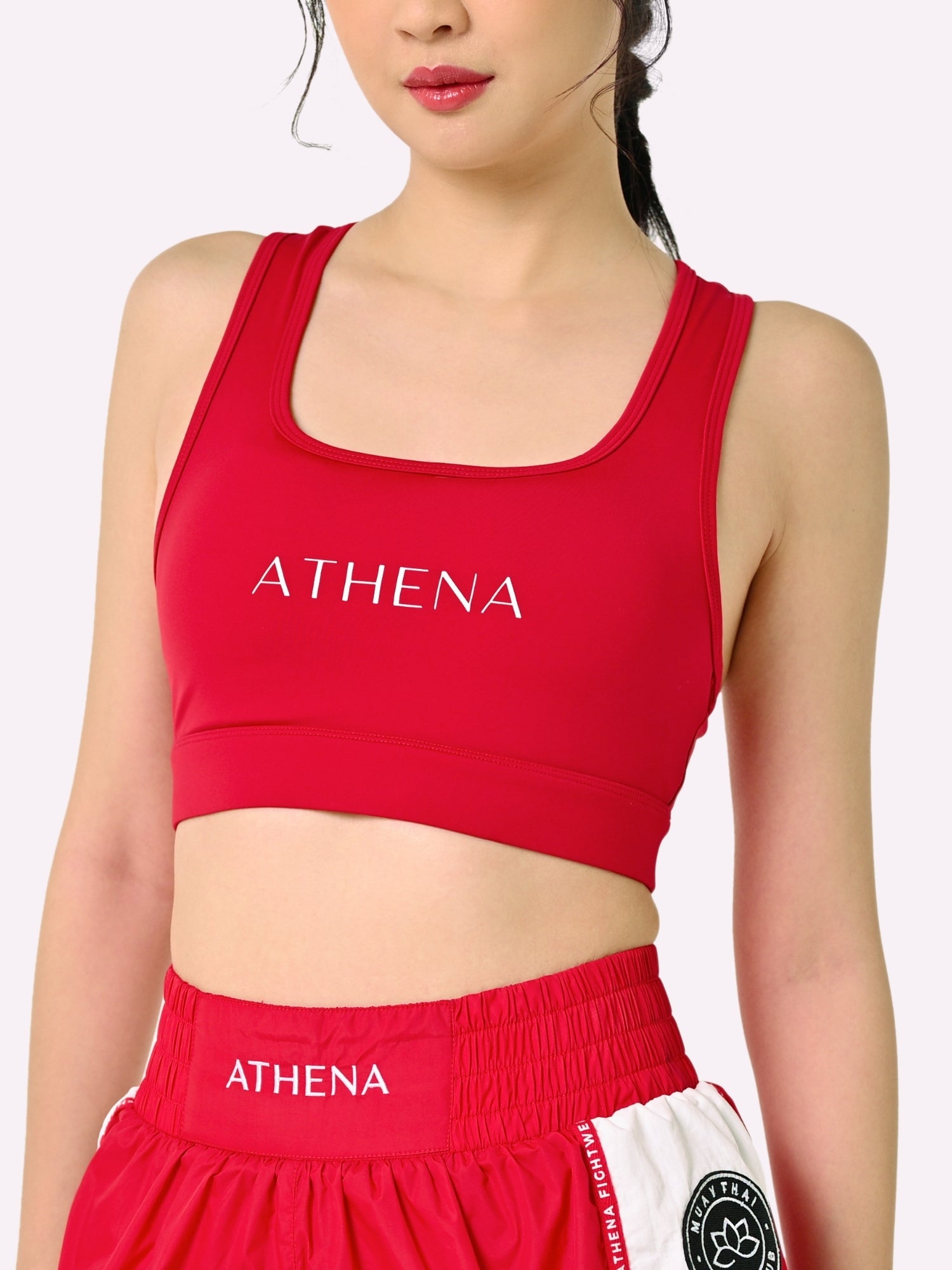 Athena Fightwear Alke Sports Bra red fight corner racer back