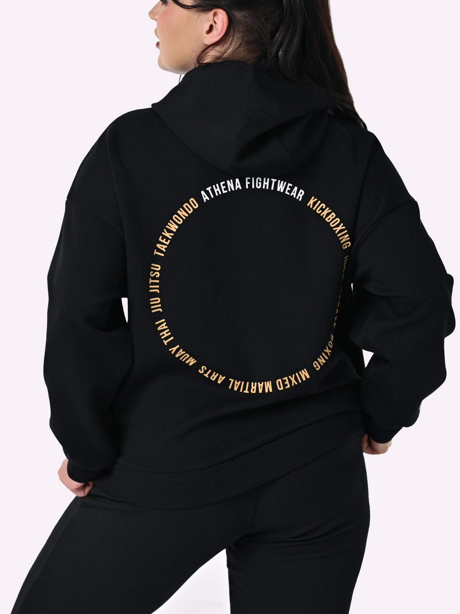 Athena Fightwear Women's Hoodie autumn winter combat sports martial arts muay thai boxing kickboxing jiujitsu bjj mma black