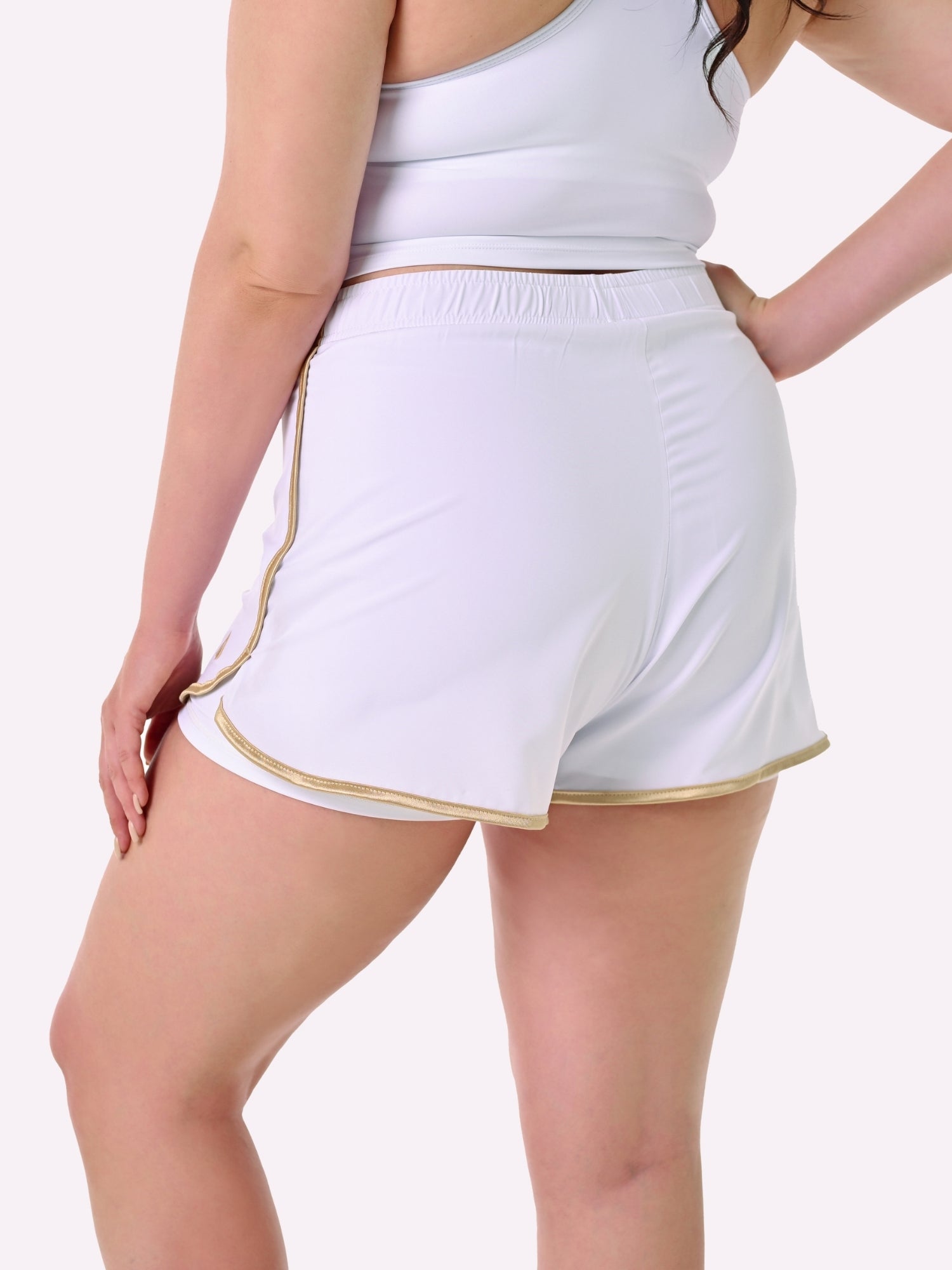 Athena Fightwear basics shorts white gold for women's muay thai kickboxing boxing