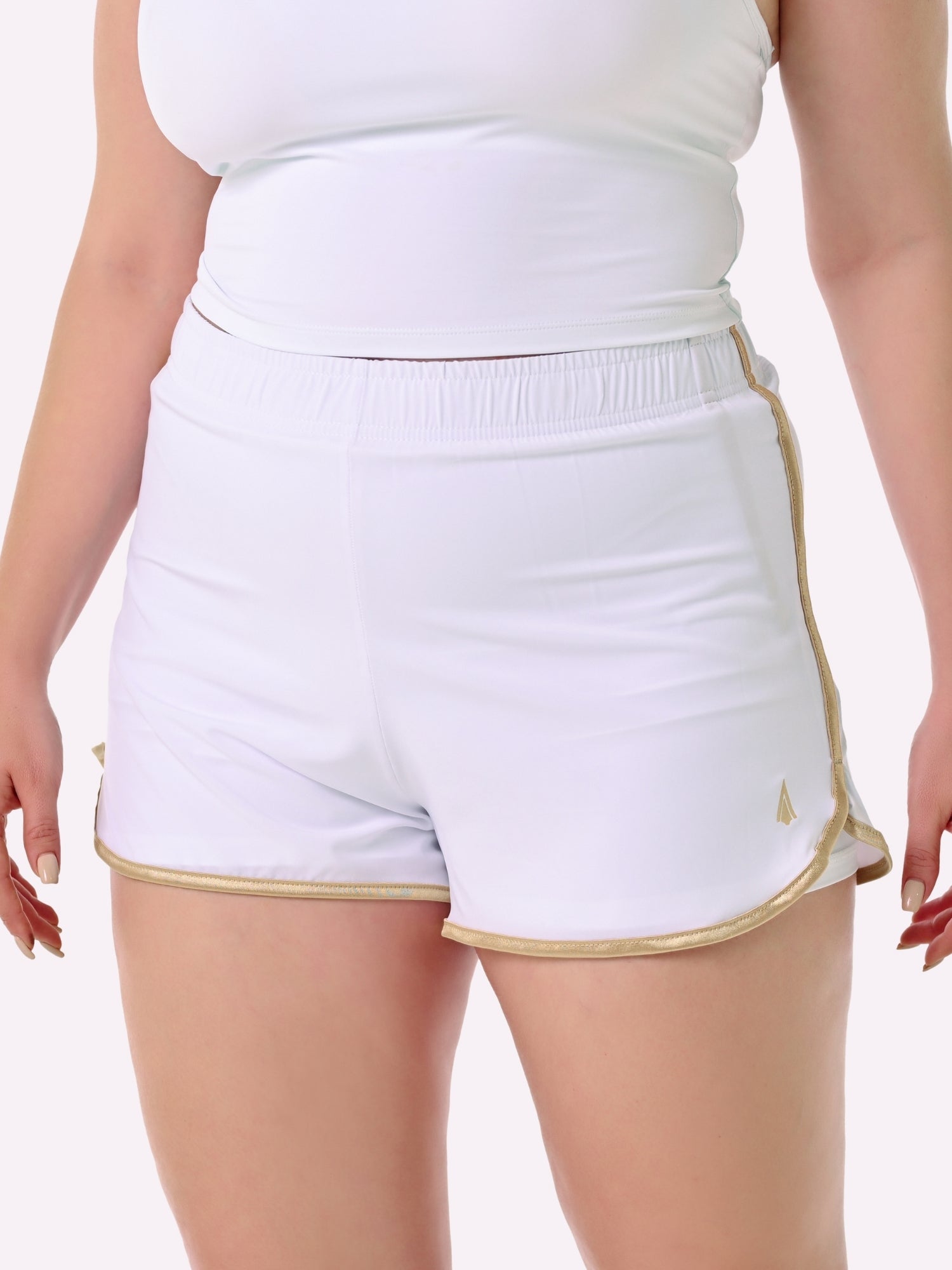 Athena Fightwear basics shorts white gold for women's muay thai kickboxing boxing