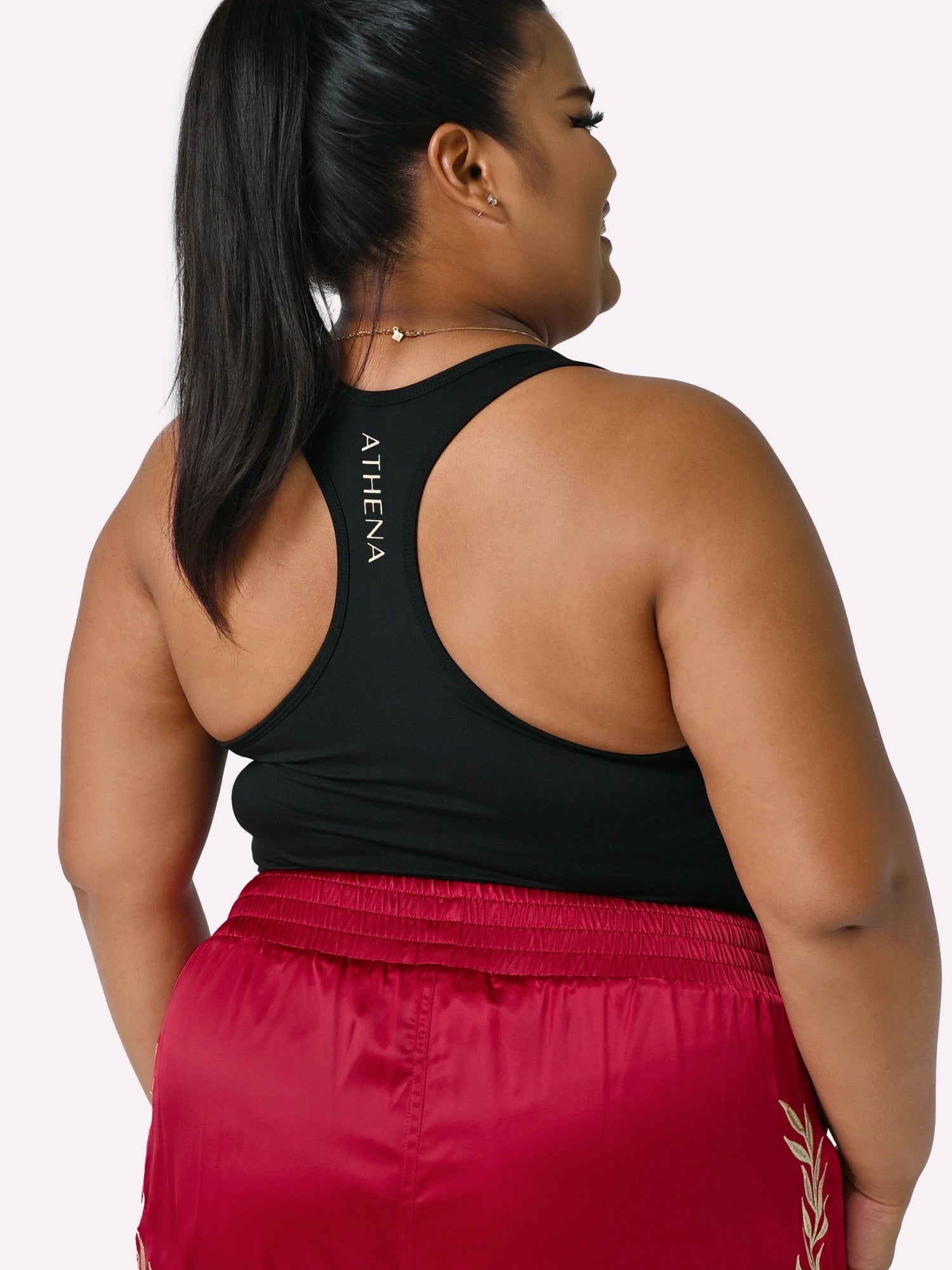 Athena Fightwear Diana Crop Top for women with built-in shelf bra black