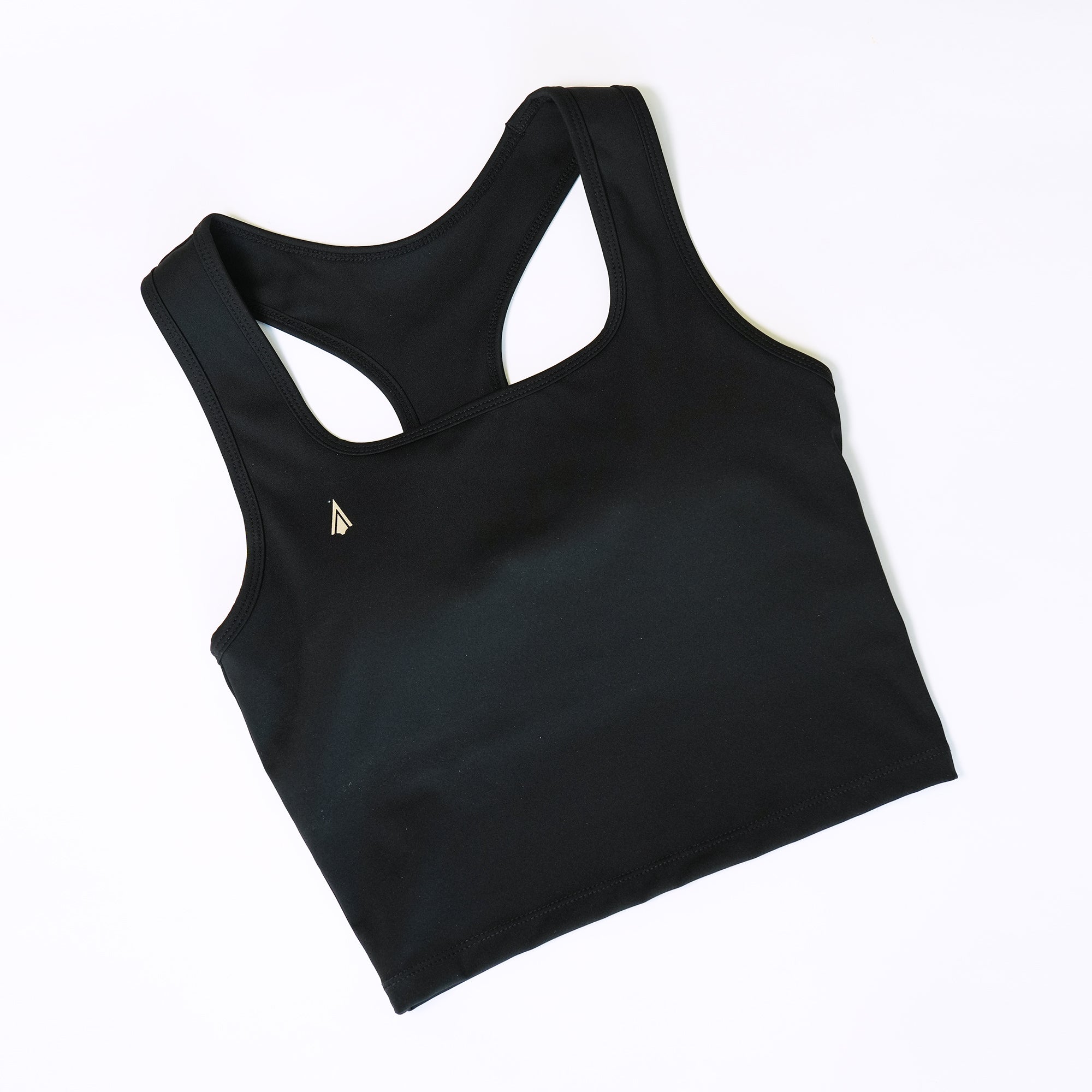 Athena Fightwear women's cropped tank top with built in shelf bra black