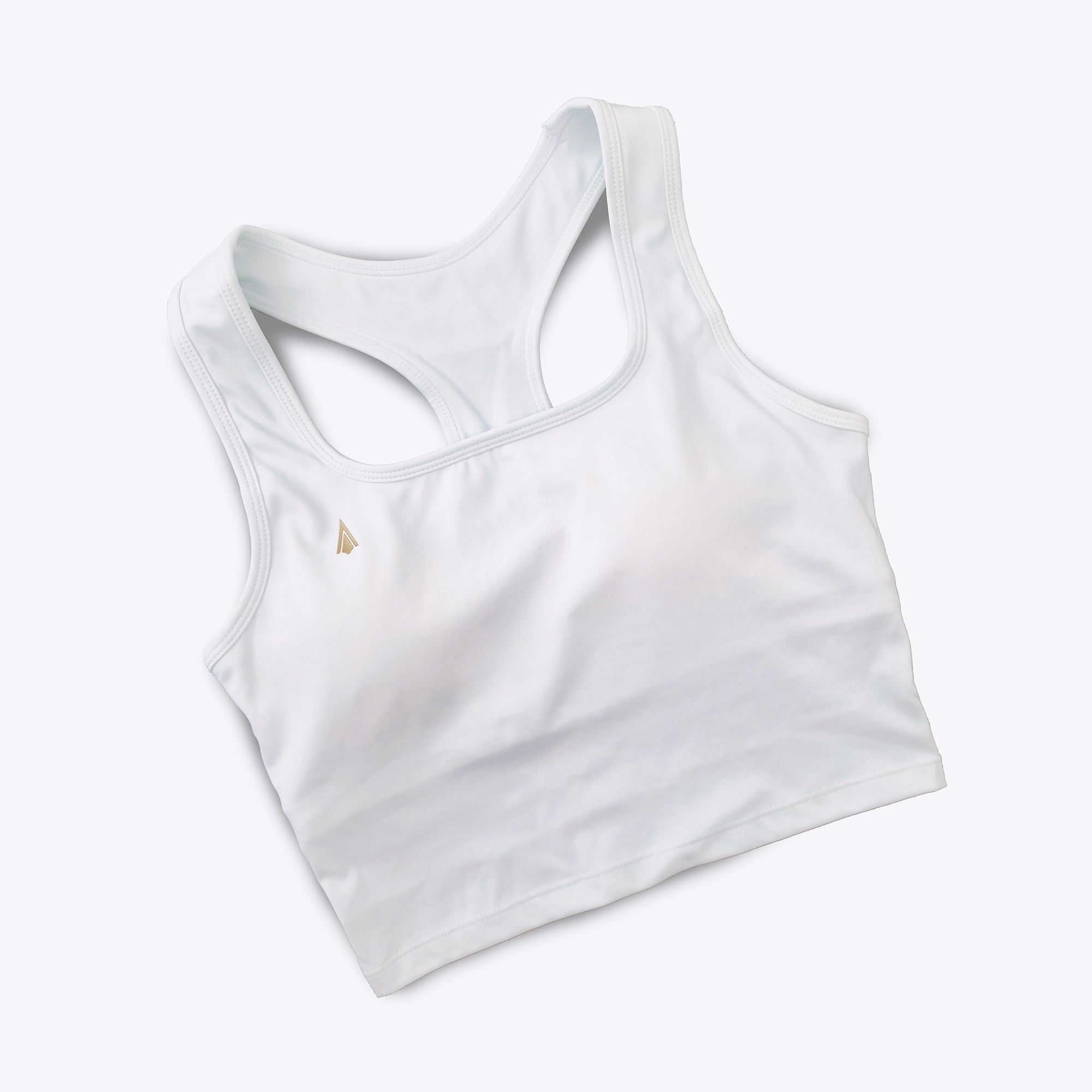 Diana Crop Top women's sports tank top with built in shelf bra for boxing muay thai taekwondo karate white