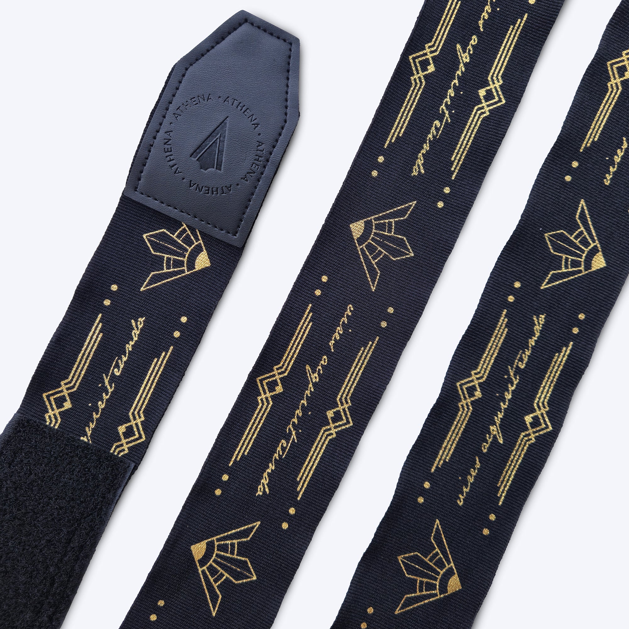 Athena Fightwear wonder woman inspired boxing handwraps in black and metallic gold 4.5m length