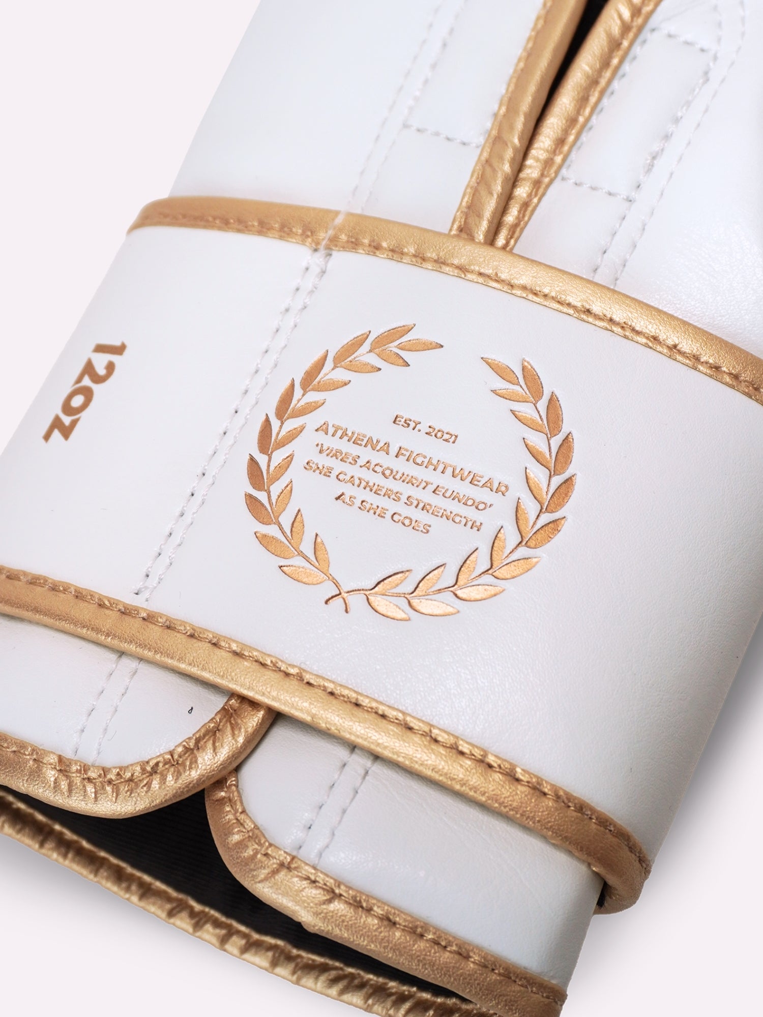 Athena Fightwear Athena Boxing Gloves in vintage white and gold for women's boxing kickboxing muay thai