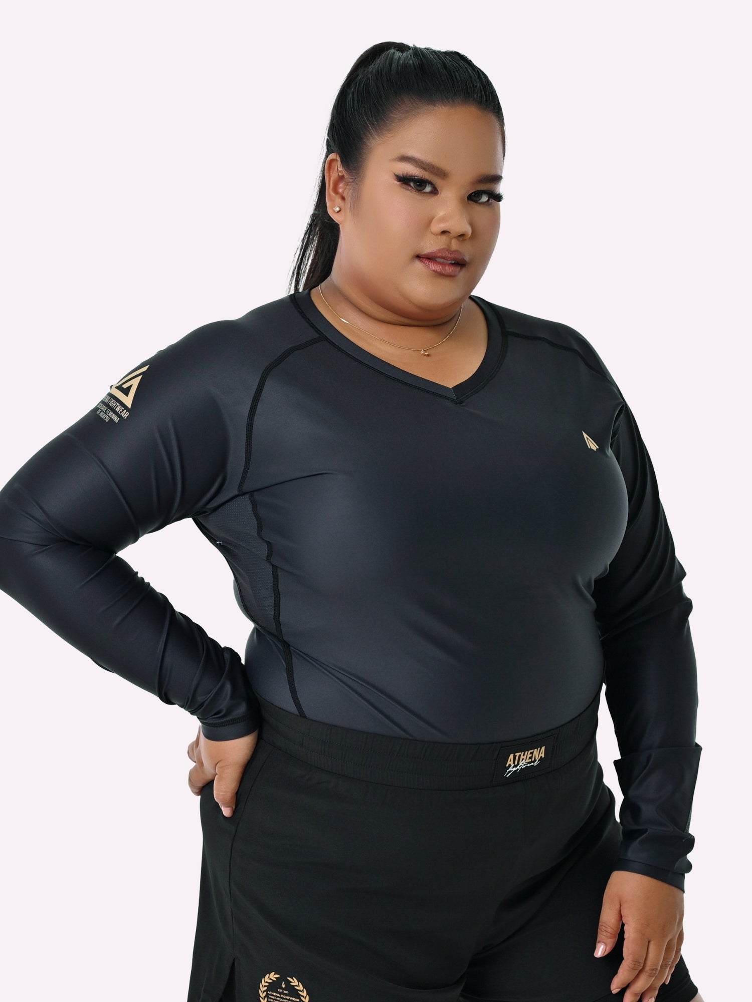 Athena Fightwear Lua Rashguard women's BJJ nogi jiujitsu grappling MMA black