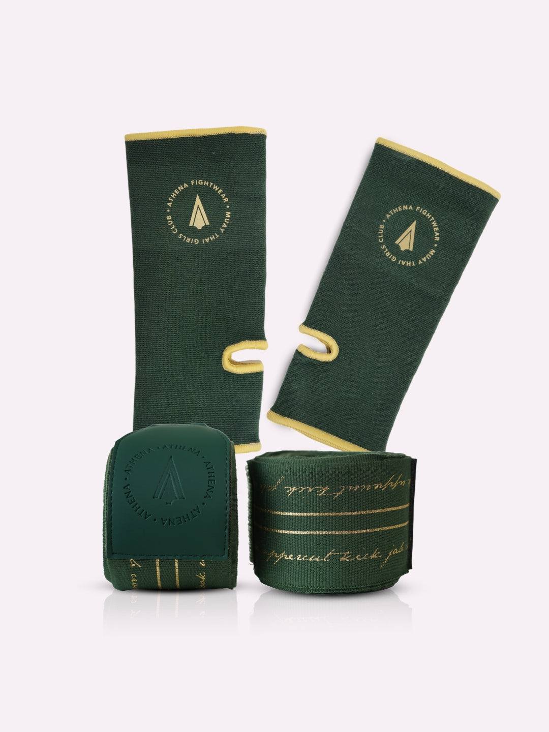 Muay Thai Bundle Handwrap & Ankle Support (Dark Green)