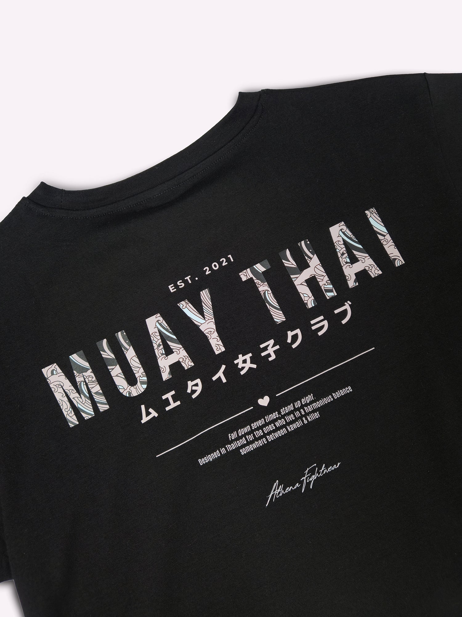 Athena Fightwear Ryoko japanese inspired muay thai t shirt kanji black pink