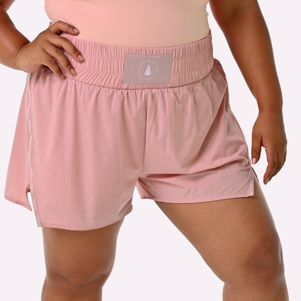 Theia Women's Boxing Shorts (Light Pink) high waisted ladies