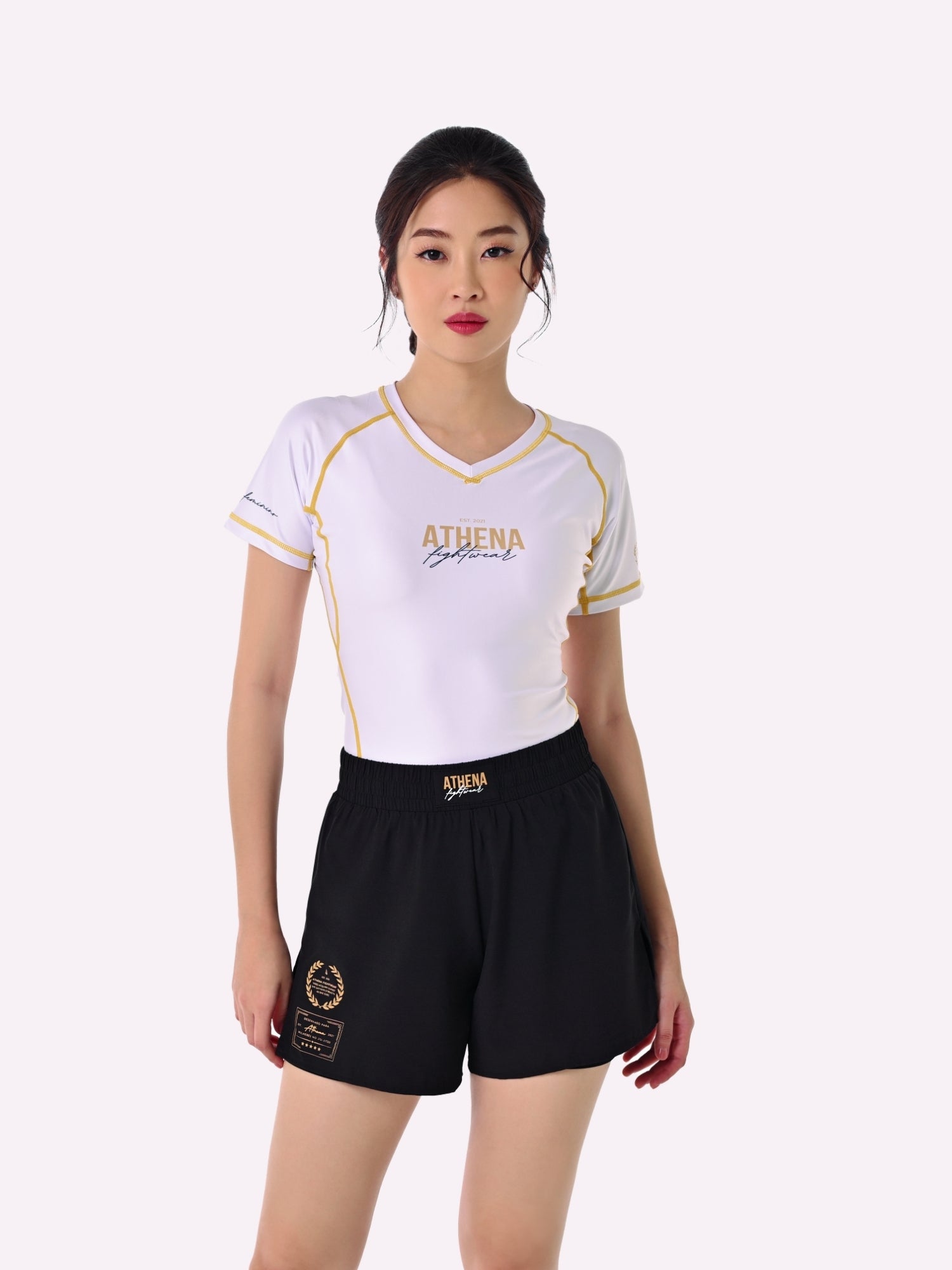 Athena Fightwear Athena Women's BJJ Nogi Rashguard white for the female body