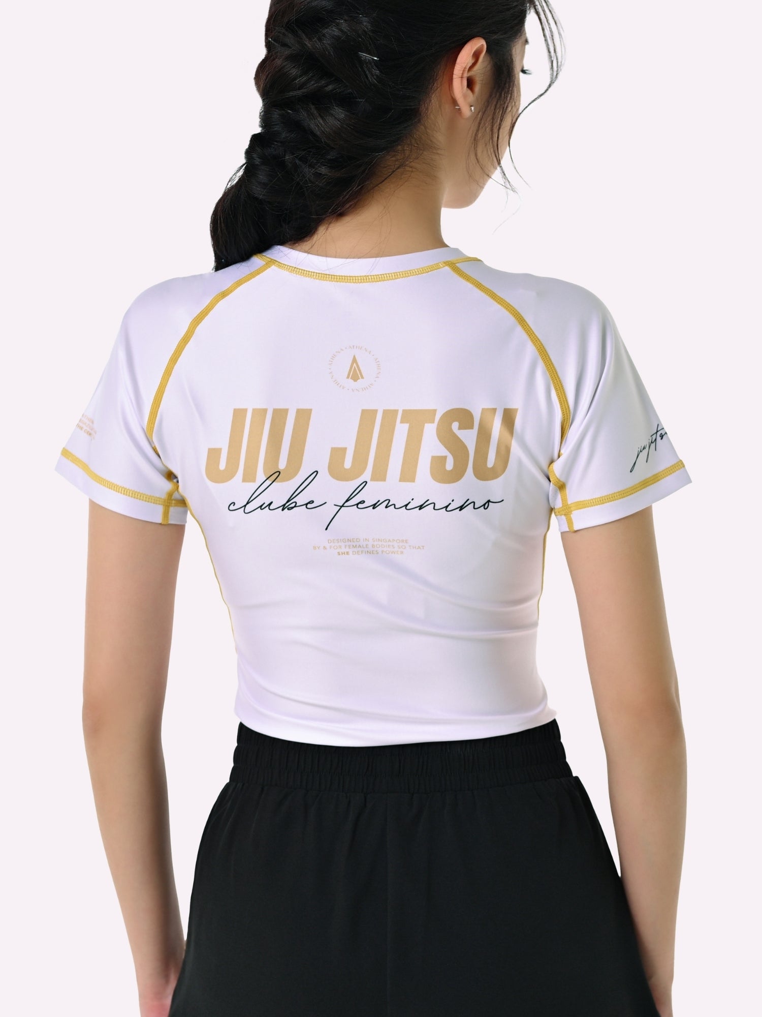 Athena Fightwear Athena Women's BJJ Nogi Rashguard white for the female body