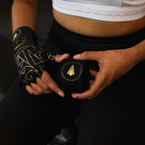 Athena Fightwear women's boxing muay thai kickboxing handwraps in black metallic gold 180"