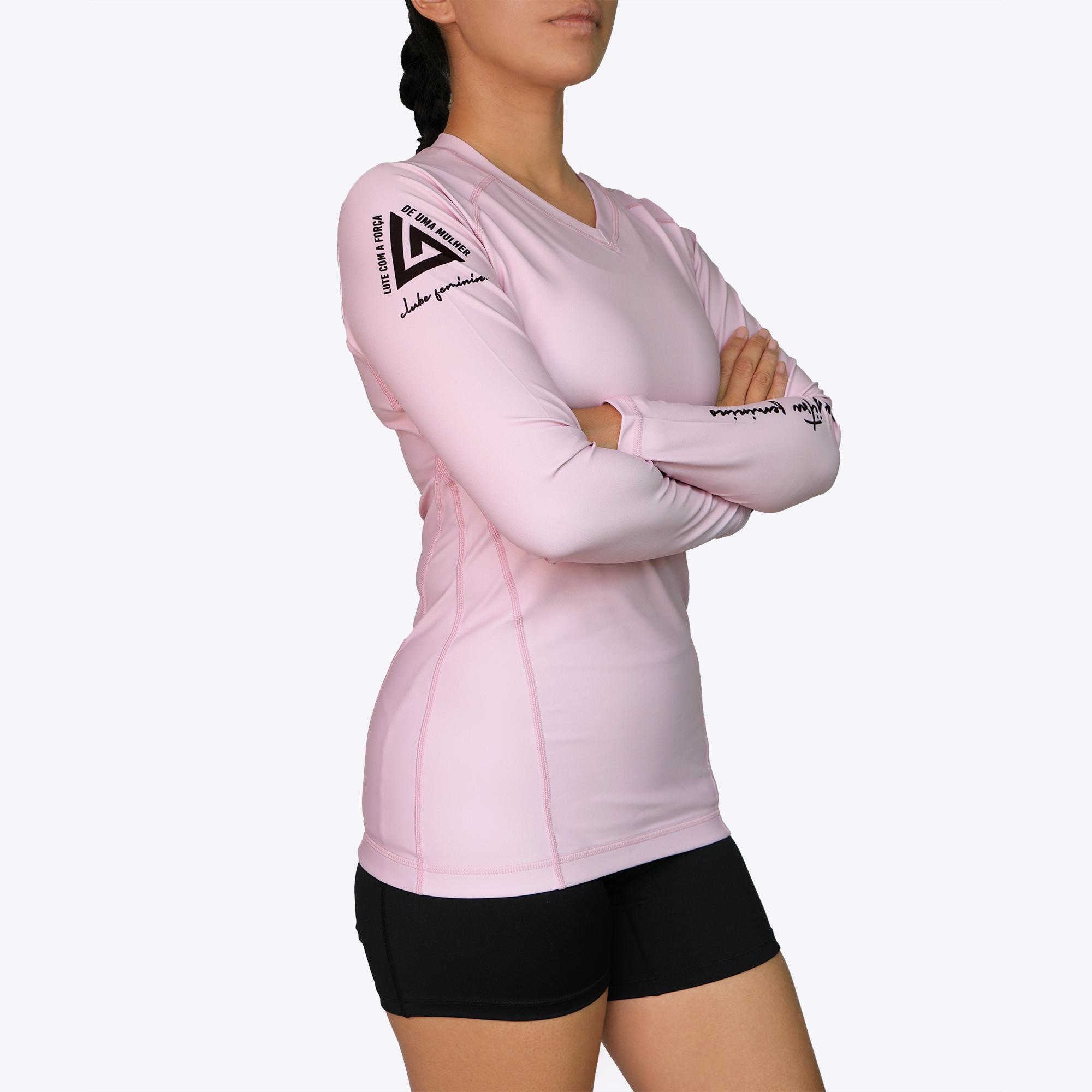 Athena Fightwear BJJ nogi rashguard Portuguese women's jiujitsu club light pink 