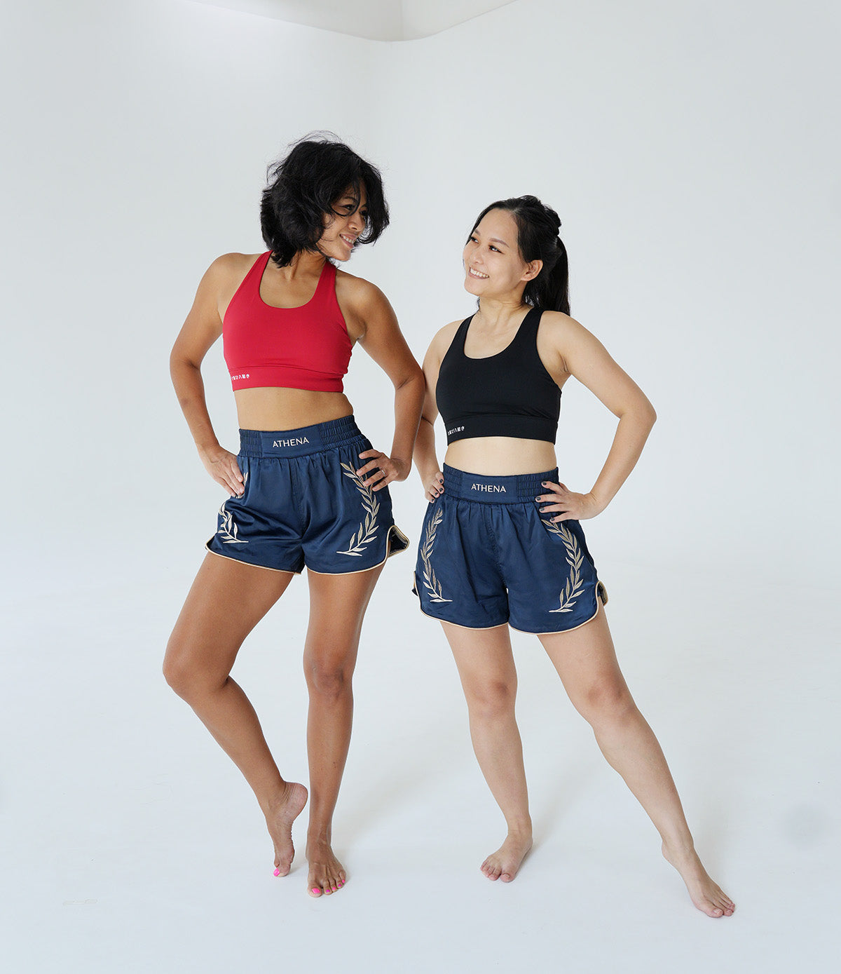 Athena Muay Thai Shorts (Navy/Gold)