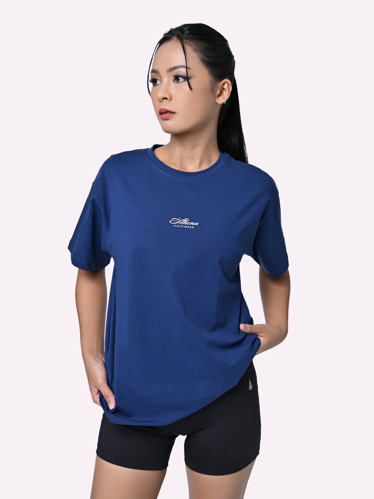 Athena Fightwear women's oversized taekwondo navy tee shirt