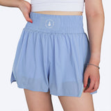 Athena Fightwear Theia light baby blue women's boxing shorts with built in safety shorts for boxing, Muay Thai, kickboxing