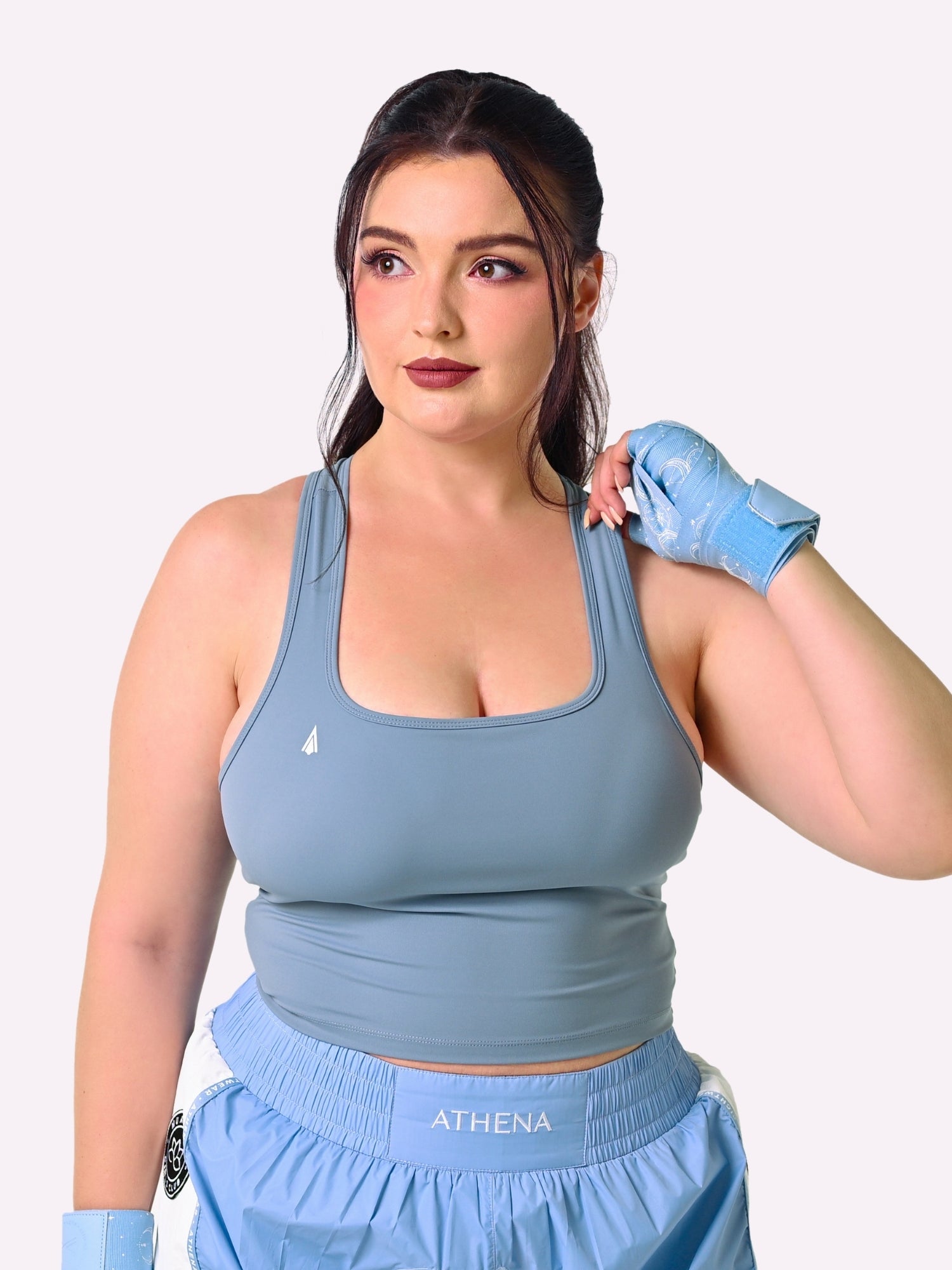 Diana Built-In-Bra Crop Top (Light Blue)