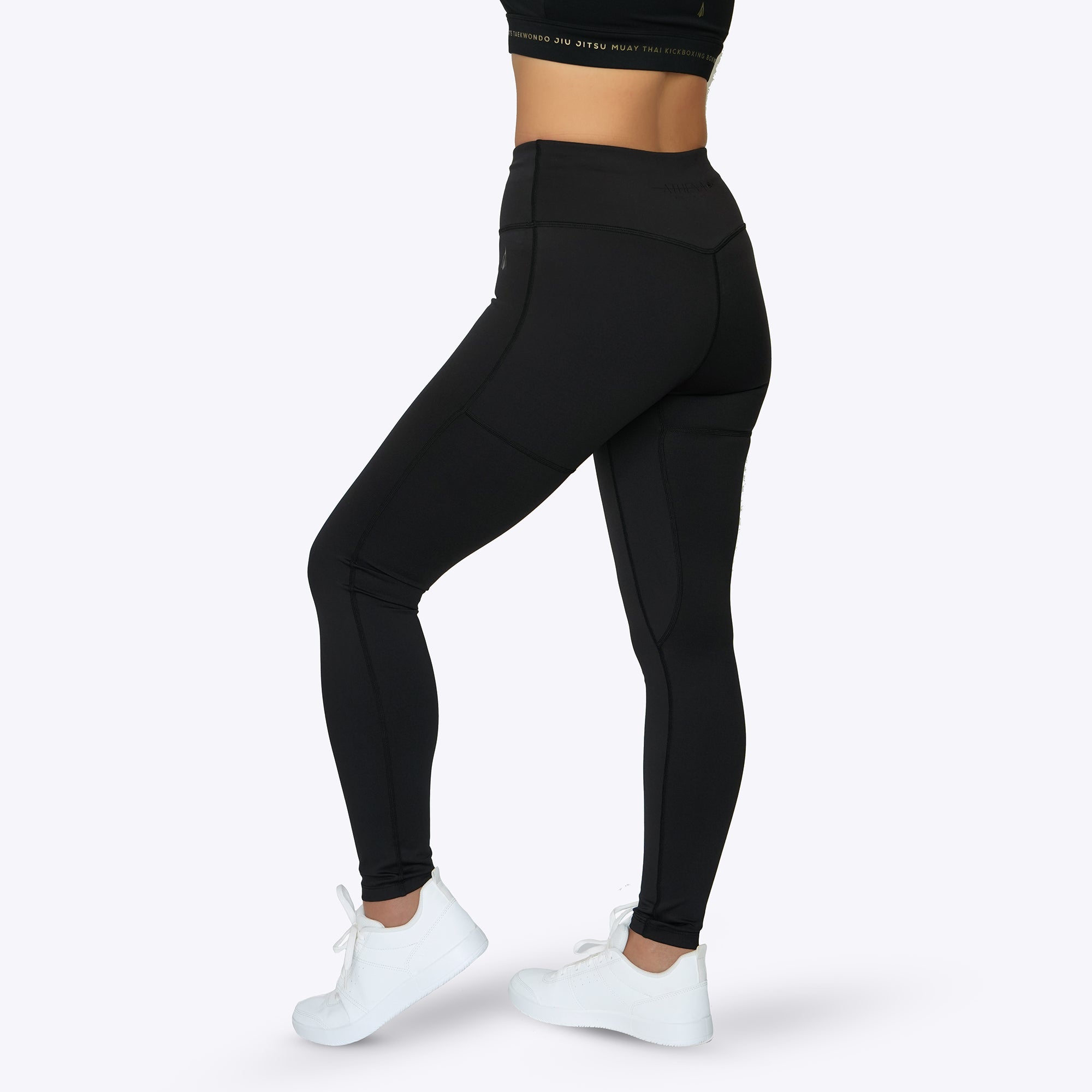 Nerio Spats-Style Leggings (IBJJF compliant) with Double Lined Butt and Crotch Panels (Black)