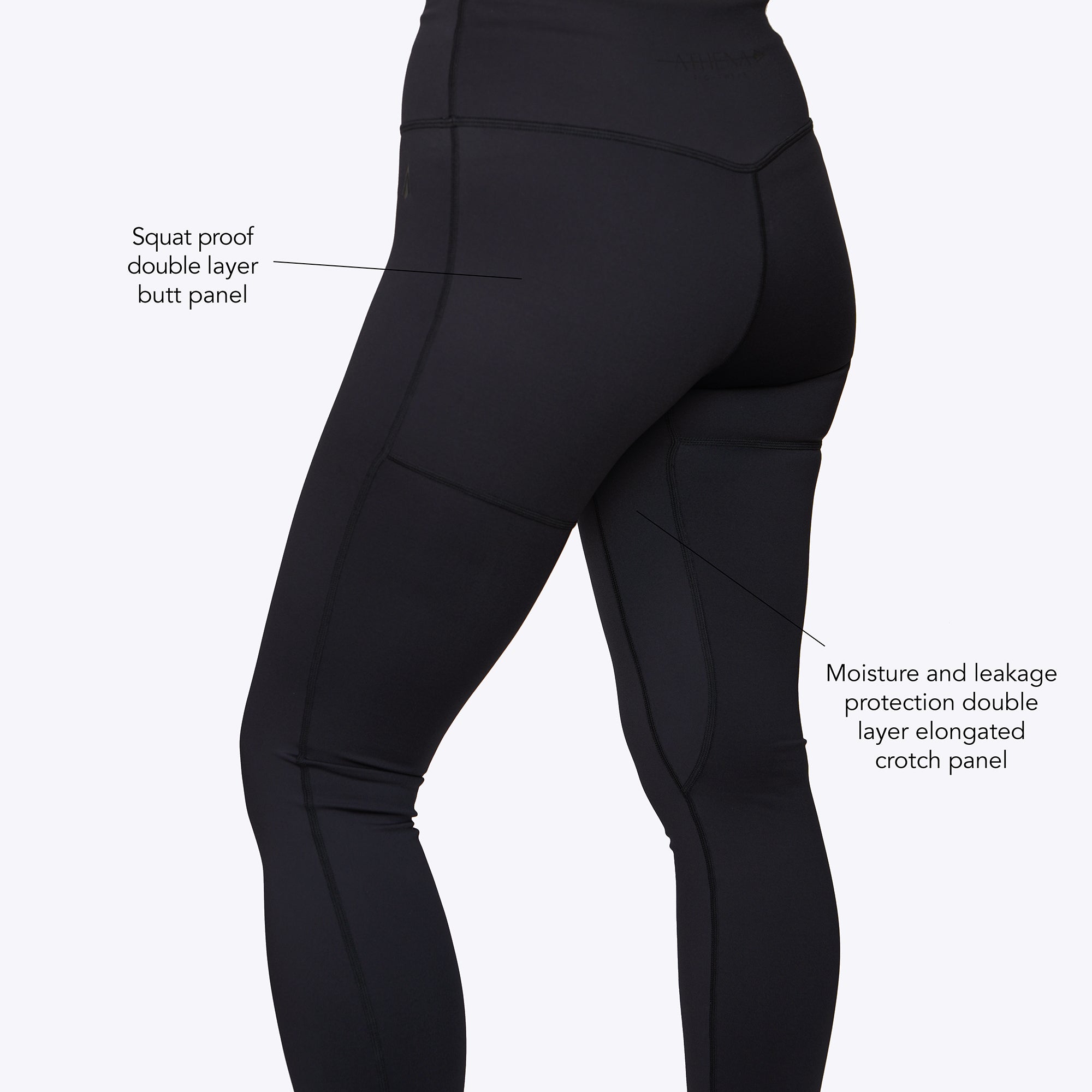 Nerio Spats-Style Leggings (IBJJF compliant) with Double Lined Butt and Crotch Panels (Black)