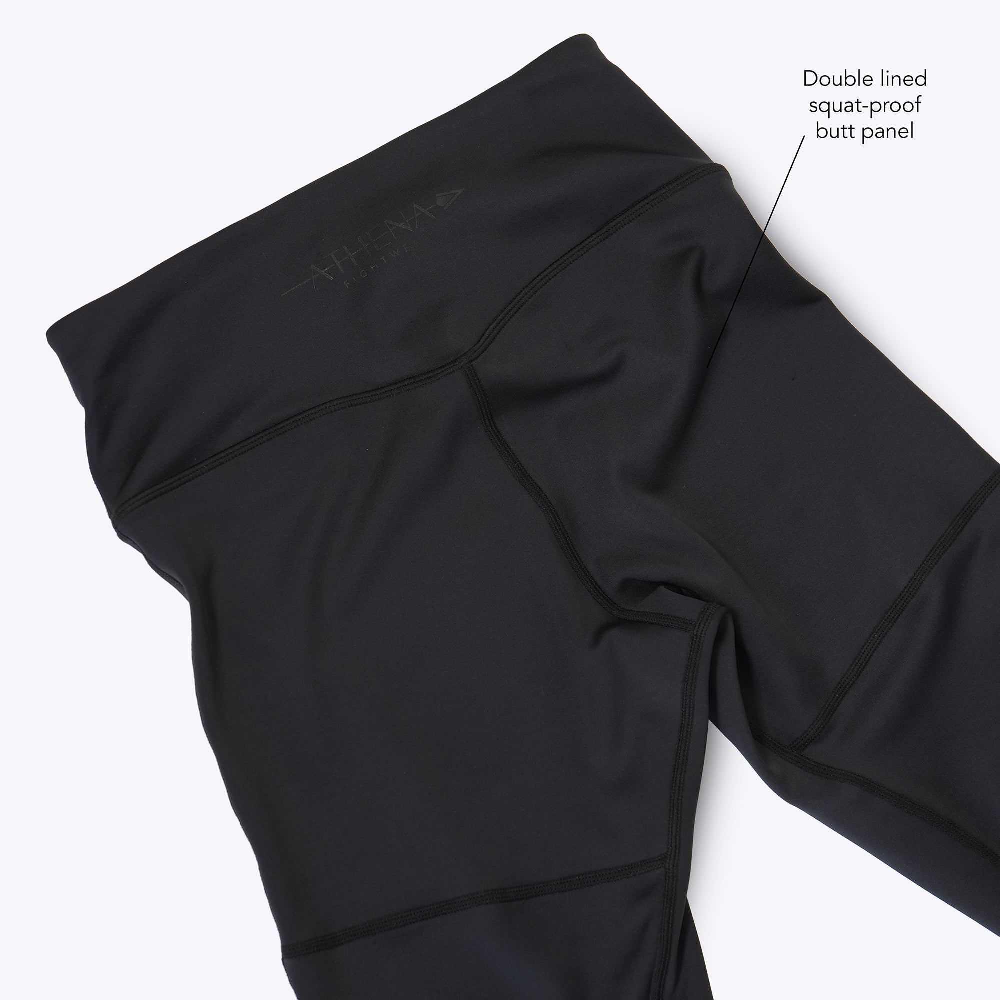 Nerio Spats-Style Leggings (IBJJF compliant) with Double Lined Butt and Crotch Panels (Black)