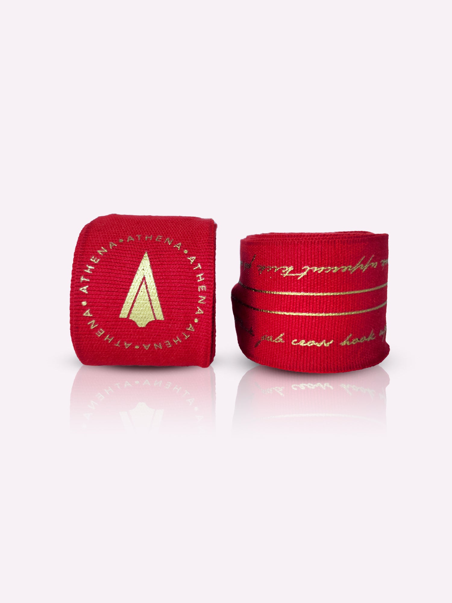 Athena Fightwear women's Nerio Handwraps in Red and Metallic Gold for boxing muay thai kickboxing MMA 4.5m