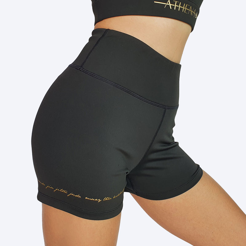 Athena Muay Thai Shorts (Black/Gold)