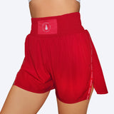 Athena Fightwear women's red boxing outfit sports bra shorts for martial arts muay thai boxing kickboxing japanese proverb fall seven times get up eight