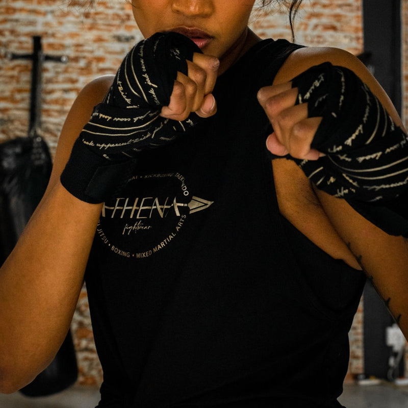 Athena Fightwear ladies Artemisia muscle tank top shirt black for martial arts kickboxing muay thai boxing jiu jitsu taekwondo
